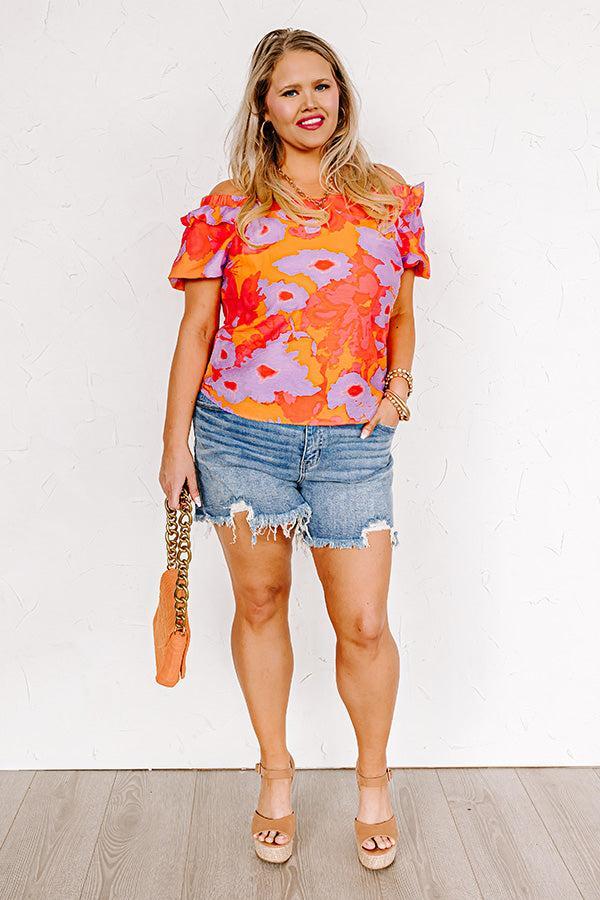 Shoreline Splendor Off Shoulder Top Curves Product Image