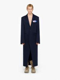 LONG COAT WITH SATIN HANDKERCHIEF in blue | JW Anderson US  Product Image