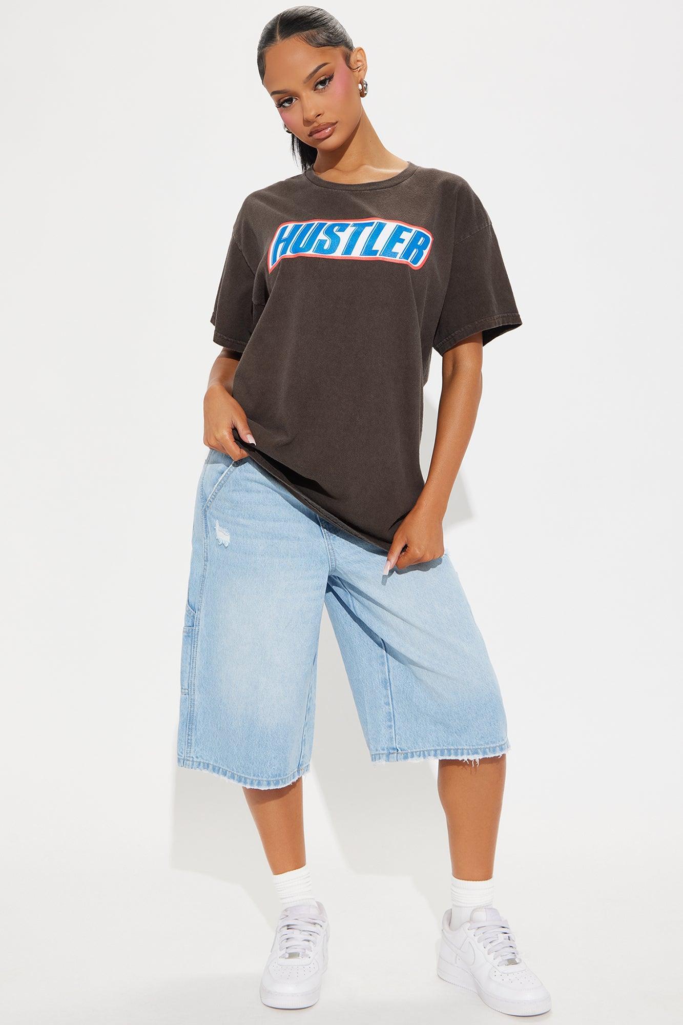 Hustler Washed Oversized Tee - Chocolate Product Image