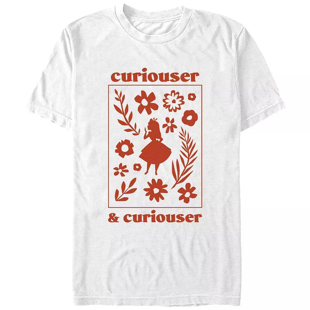 Disney's Alice In Wonderland Curiouser And Curiouser Juniors' Boyfriend Graphic Tee, Women's, Size: Large, White Product Image