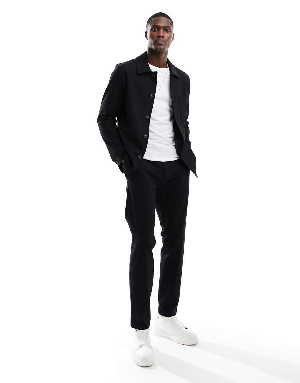 Selected Homme hybrid suit jacket in black  Product Image