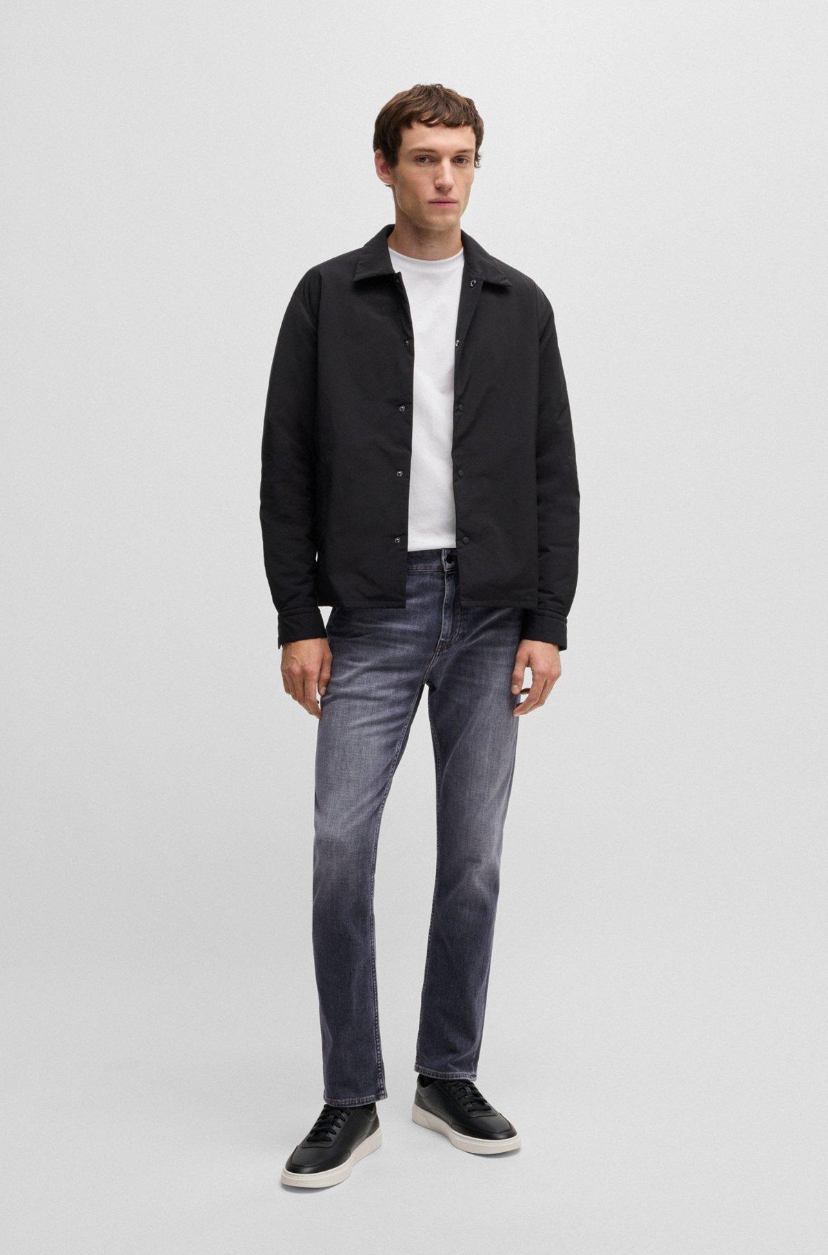 Slim-fit jeans in gray soft-touch denim Product Image