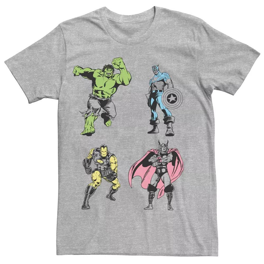 Men's Marvel Avengers Color Pop Group Shot Tee, Size: Medium, Athletic Grey Product Image