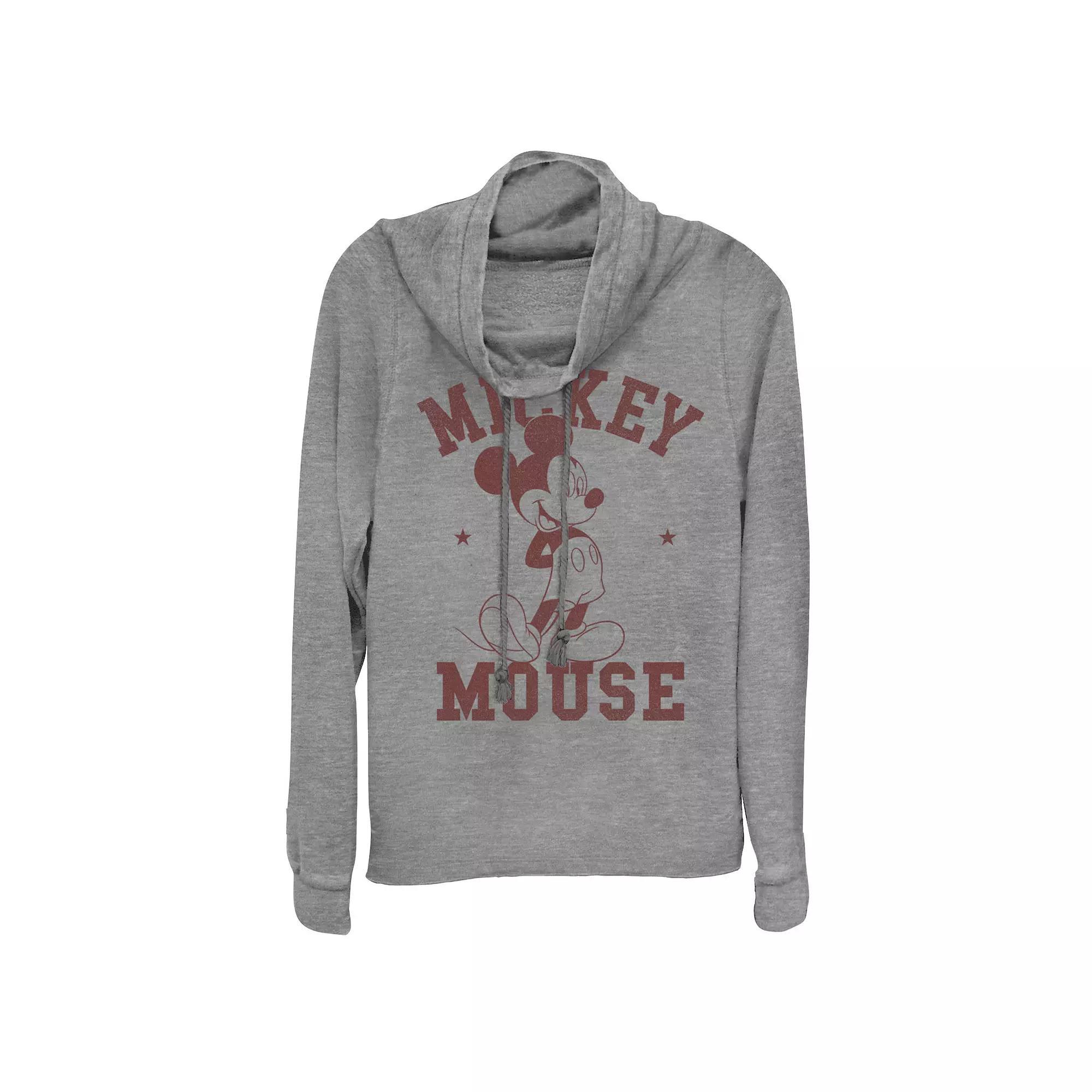 Disney's Mickey Mouse 1928 Juniors' Cowlneck Graphic Lightweight Long Sleeve, Girl's, Size: Large, Gray Grey Product Image