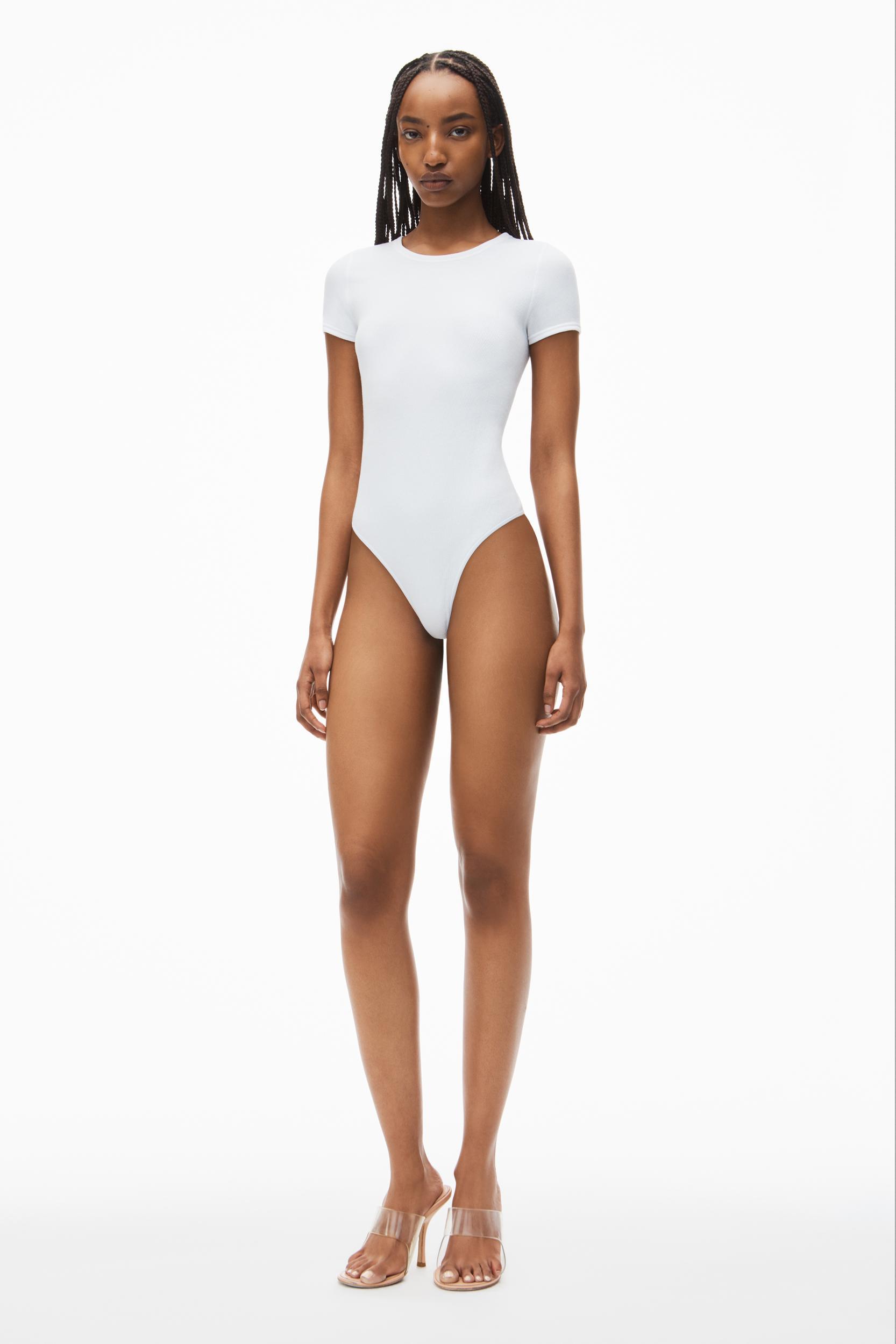 Short-sleeve Bodysuit In Rib-knit Jersey Product Image