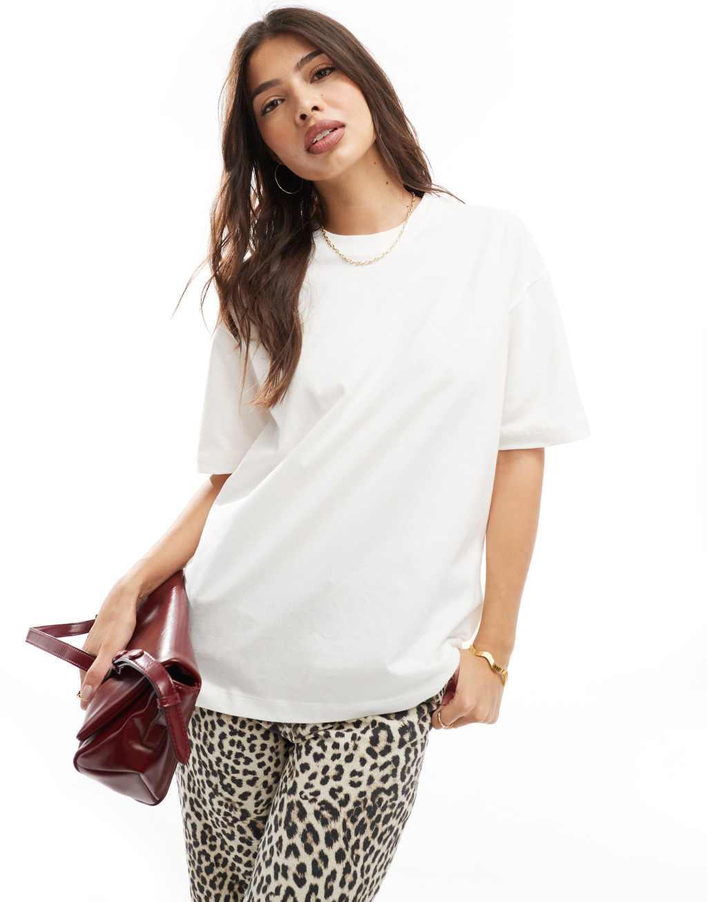 Cotton On boxy oversized tee in white Product Image