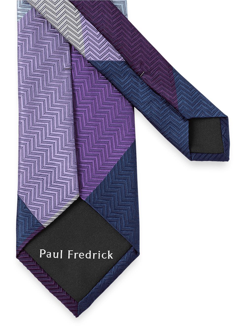 Patchwork Woven Silk Tie - Purple Multi Product Image