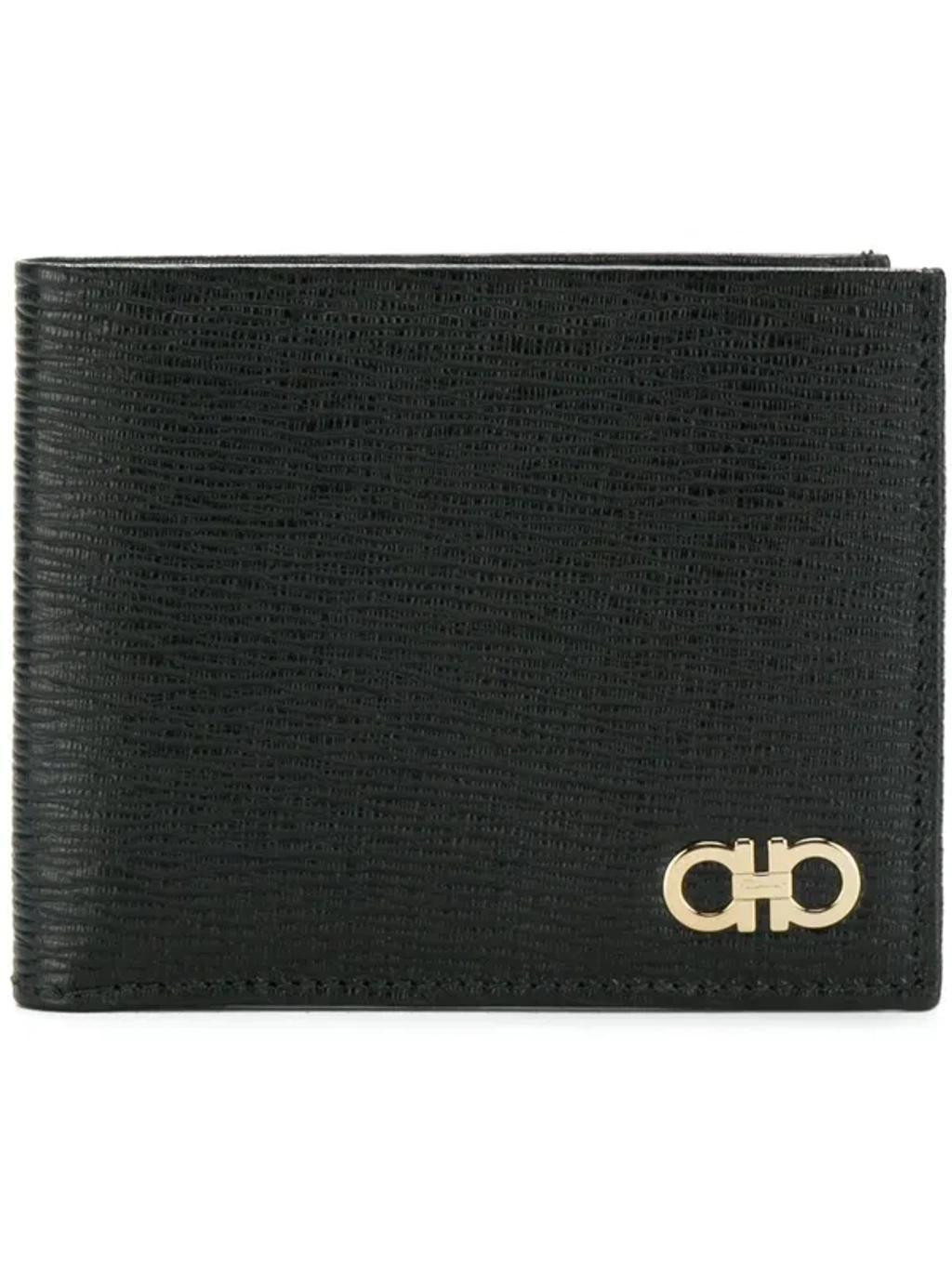 FERRAGAMO Double Gancio Wallet In Black Product Image