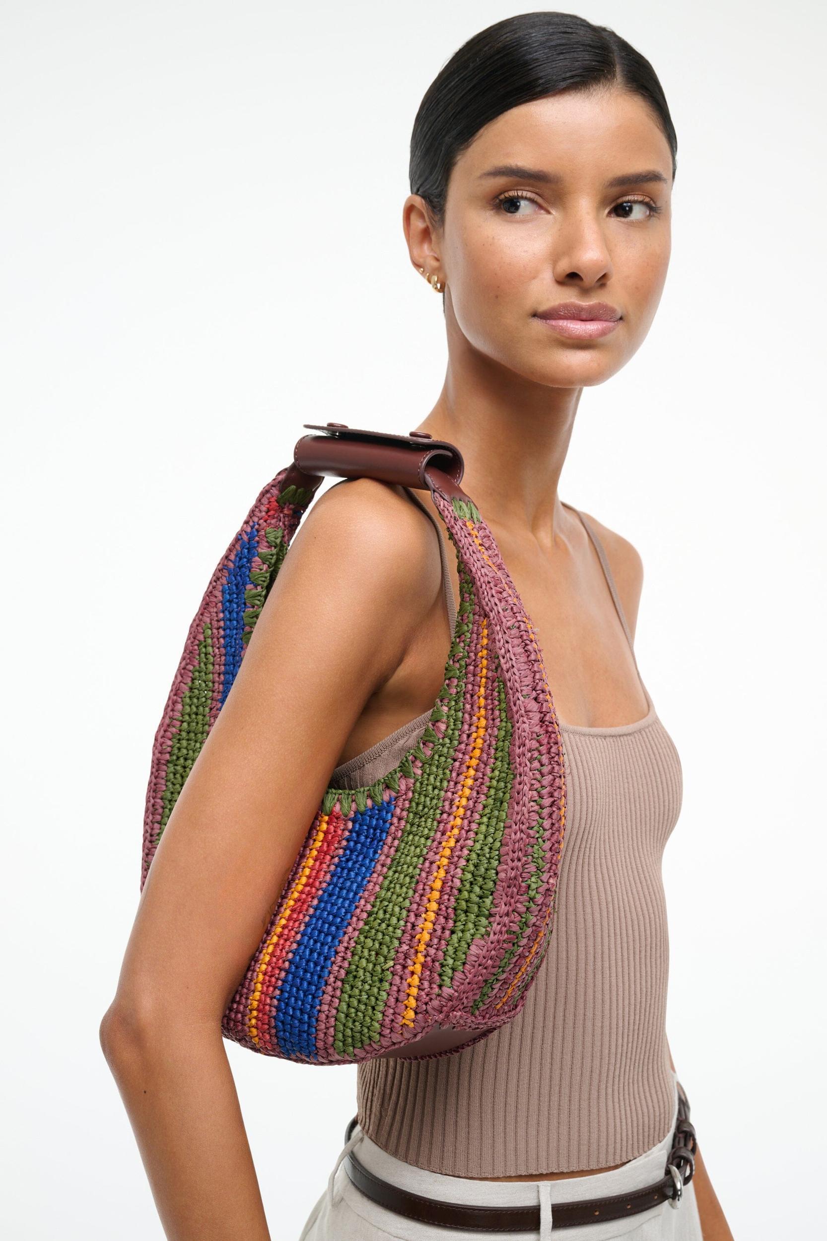 MOON RAFFIA BAG | JUNGLE STRIPE RAFFIA Product Image