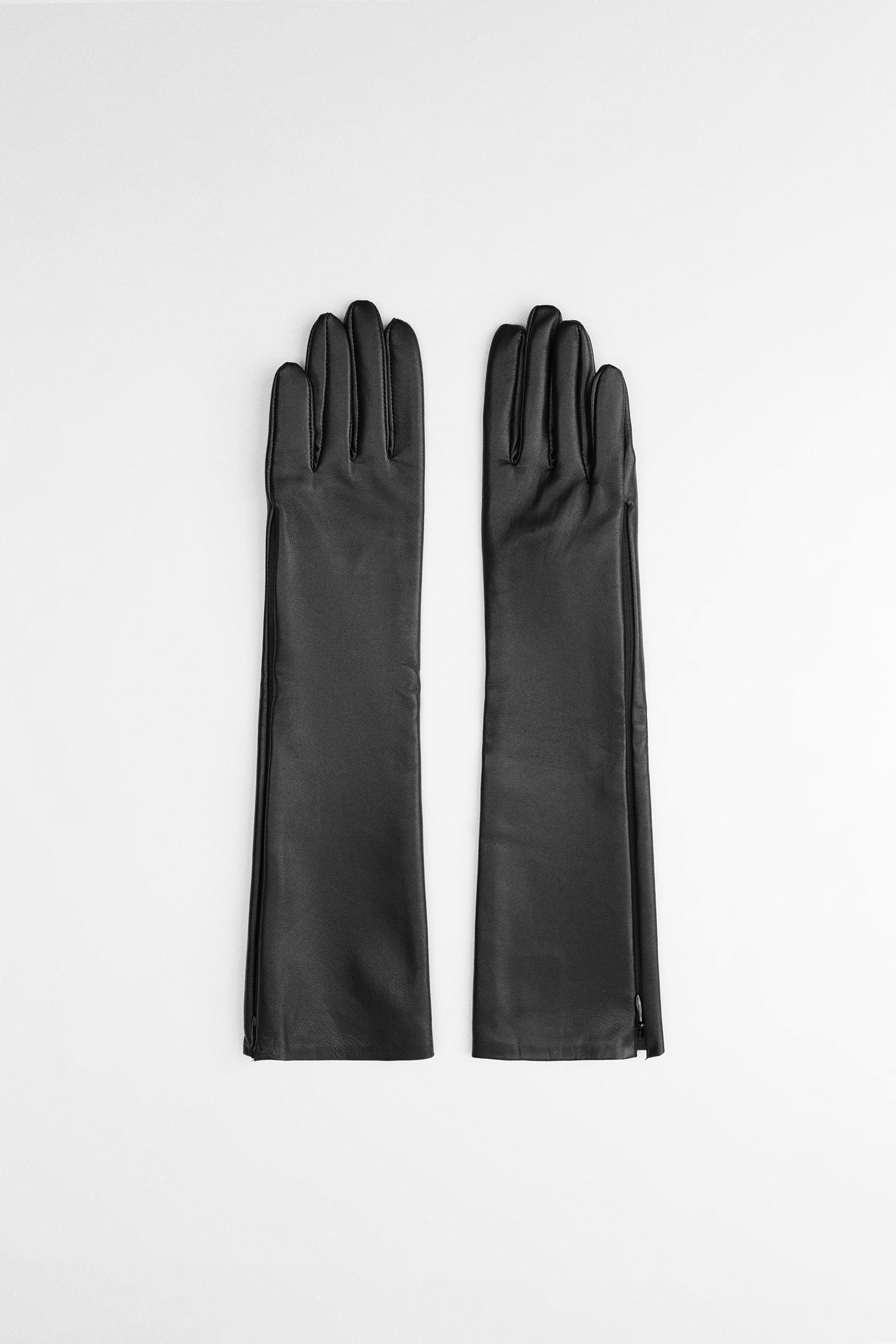 100% LEATHER LONG GLOVES Product Image