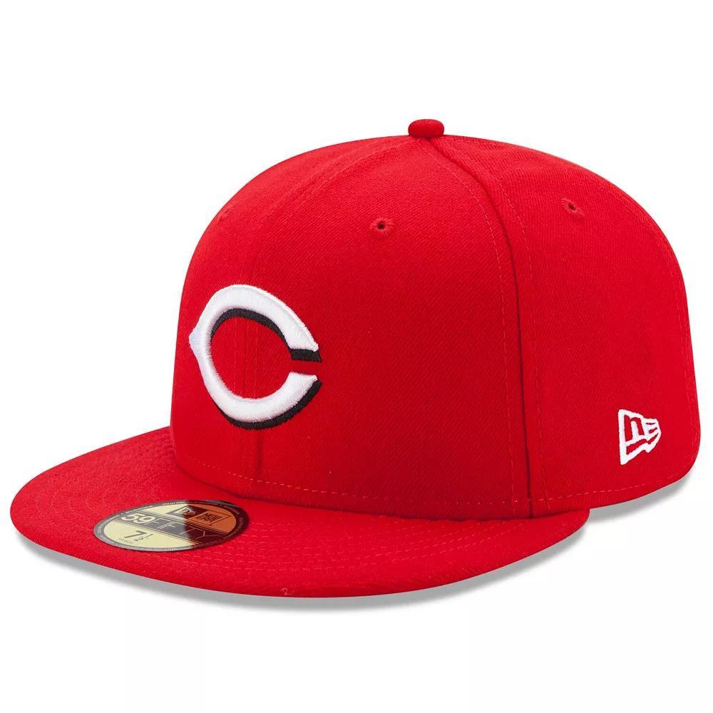 Men's New Era Red Cincinnati Reds Home Authentic Collection On-Field 59FIFTY Fitted Hat, Size: 7 3/8, Red Red Product Image