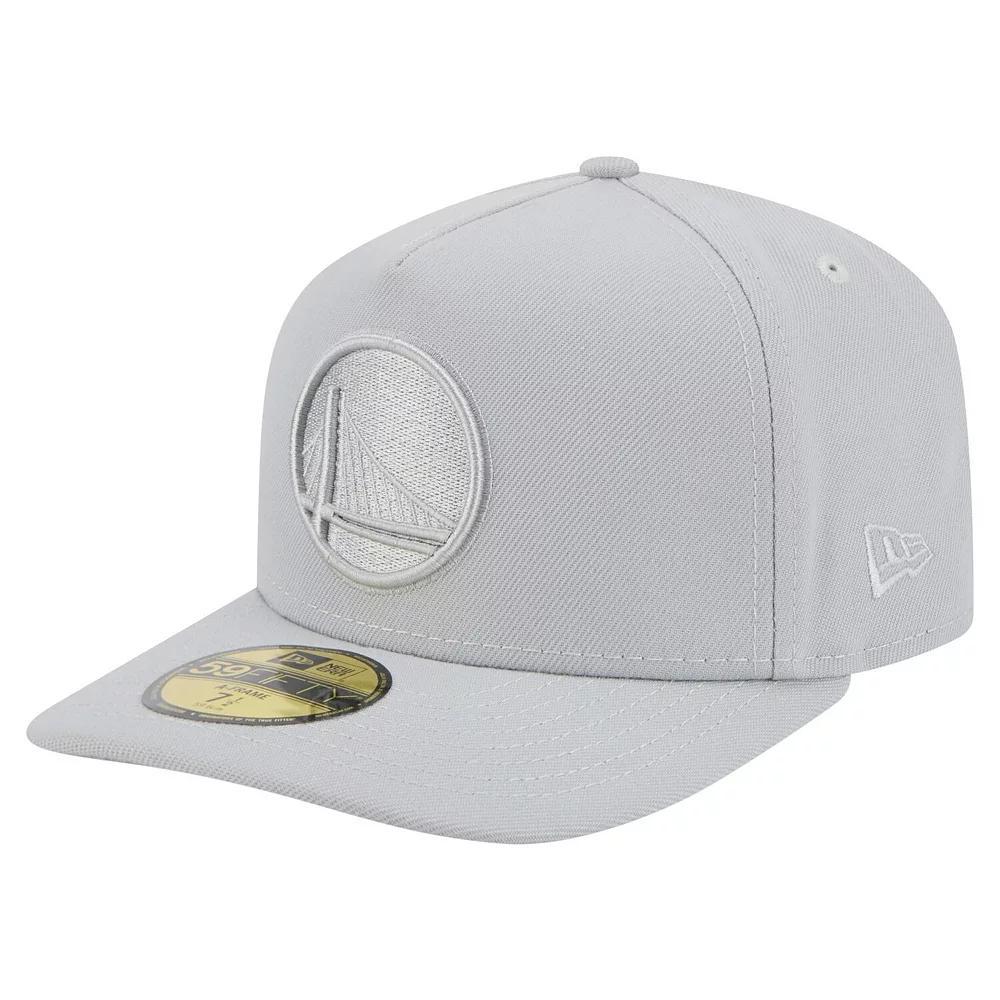 Men's New Era  Gray Golden State Warriors Colorpack A-Frame Pinch Front 59FIFTY Fitted Hat, Size: 7 3/4, Grey Product Image