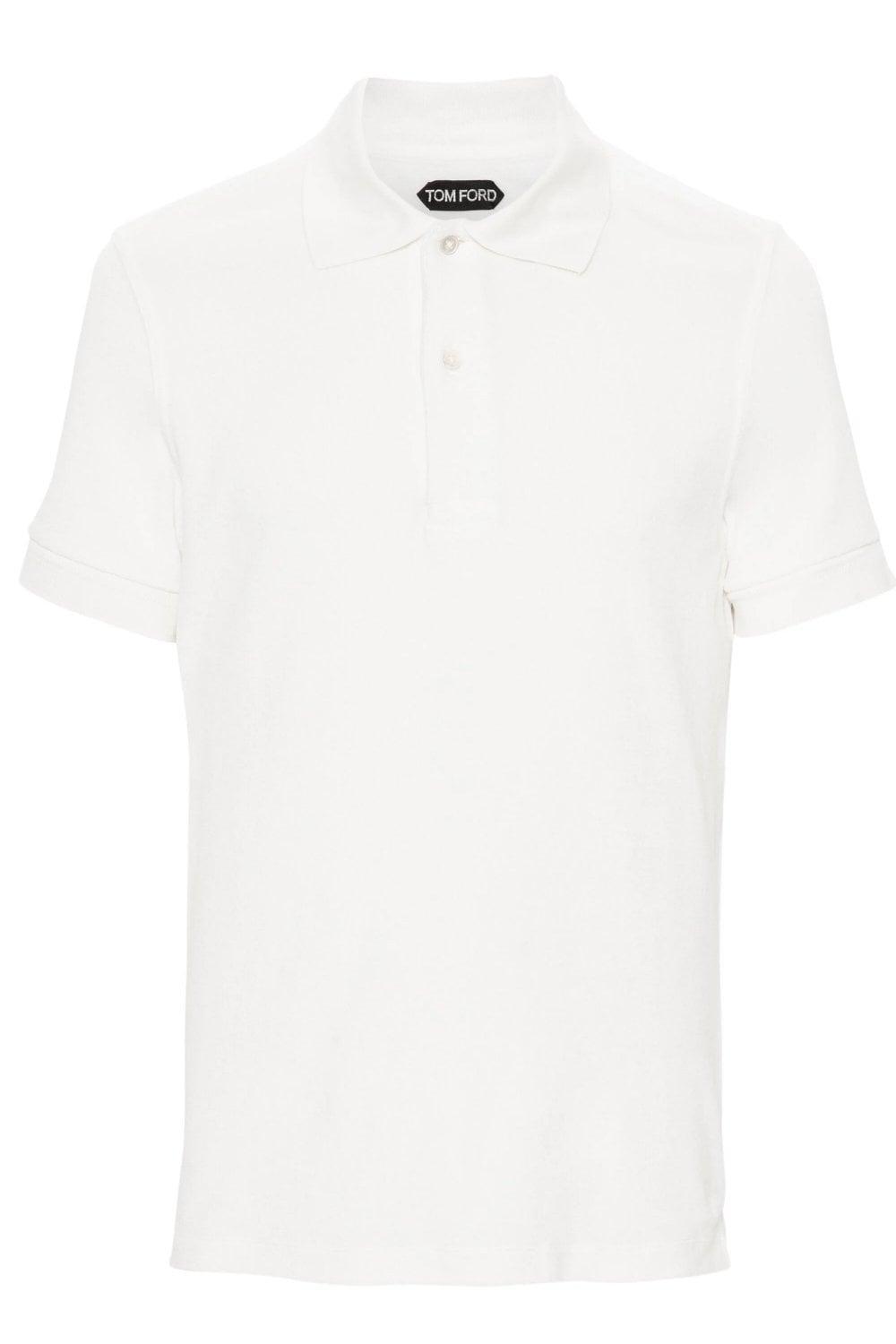 TOM FORD Tennis Cotton Piquet Polo In White Product Image