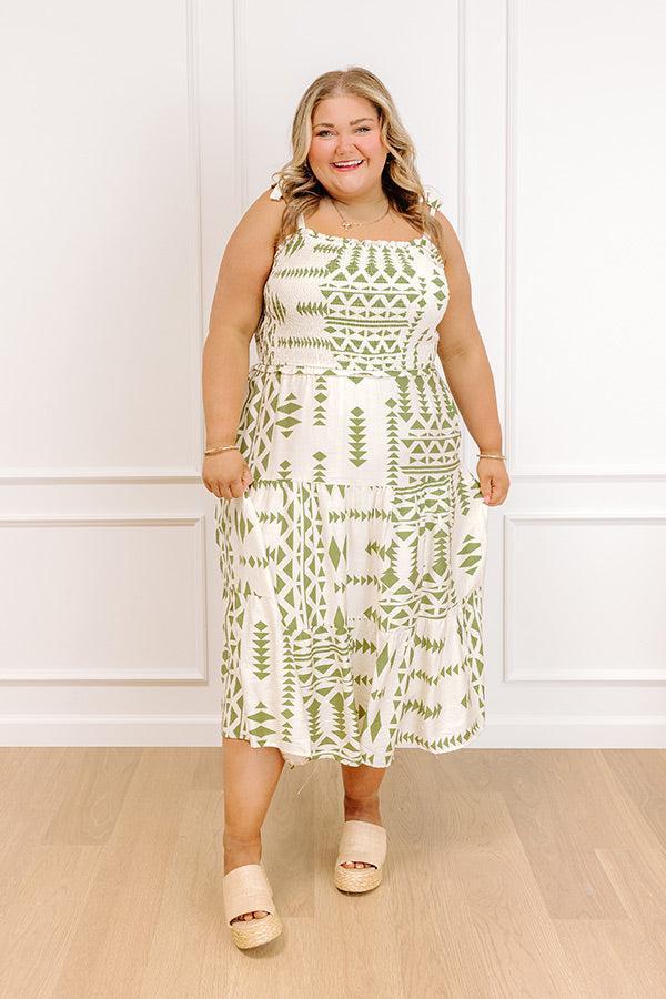 Sweet Smile Smocked Midi Dress Curves Product Image