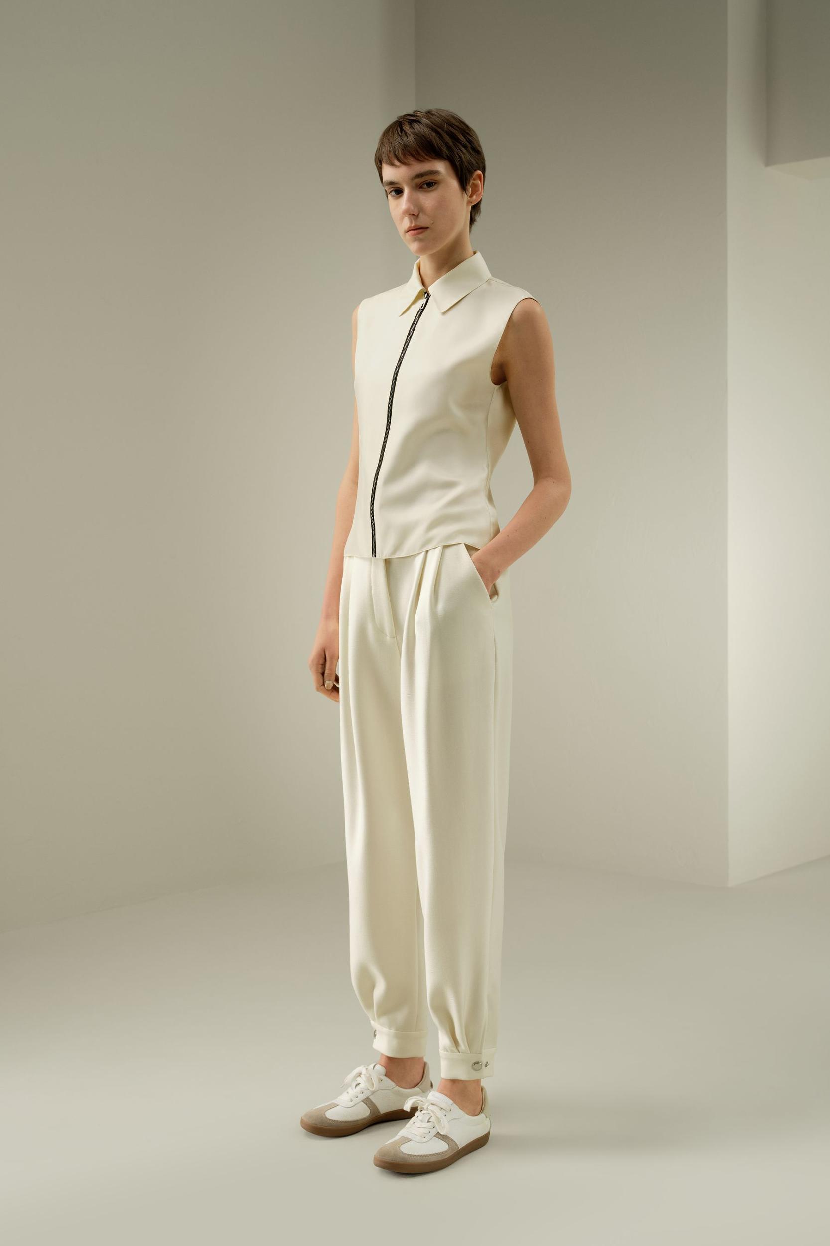 LILYSILK Silk Top Sleeveless - Female - Black 100% Pure Silk - Functional Zipper Placket Camisole XL Product Image