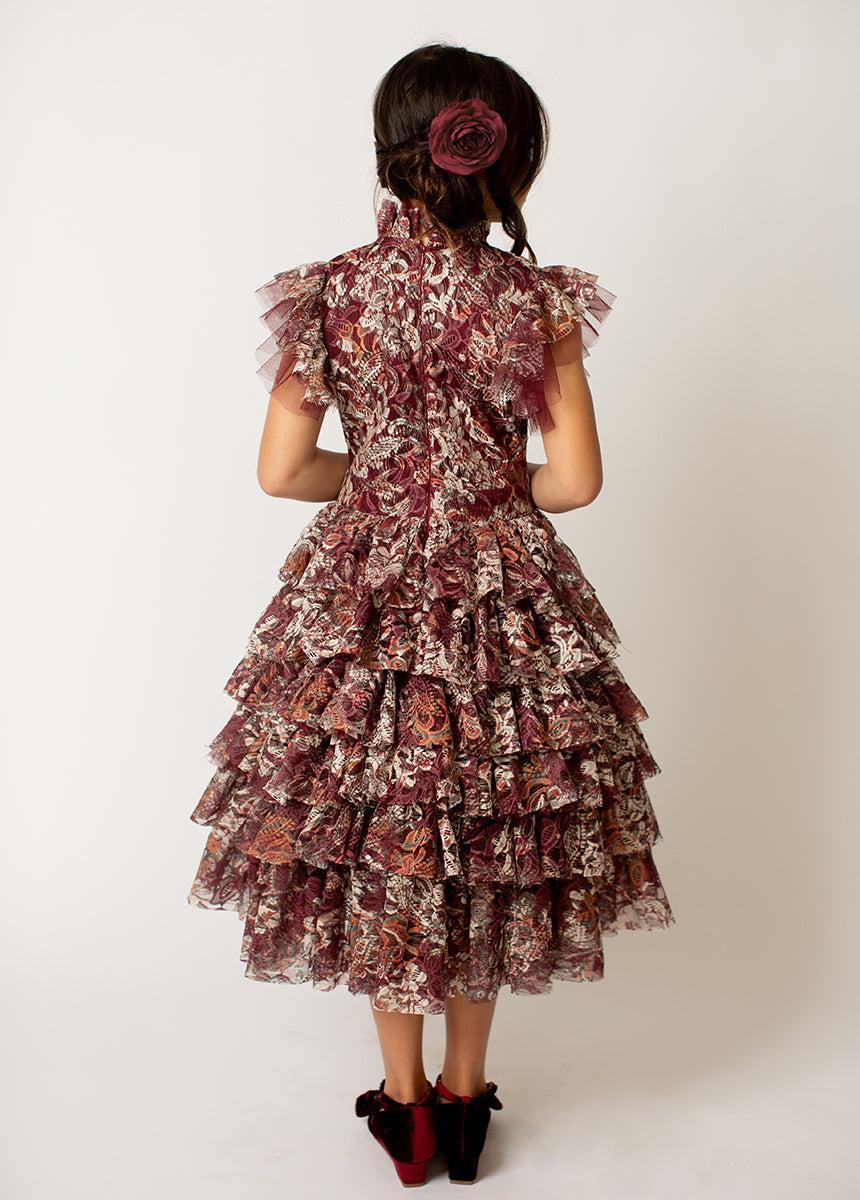 Anouk Petticoat Dress in Currant Floral Girls Product Image