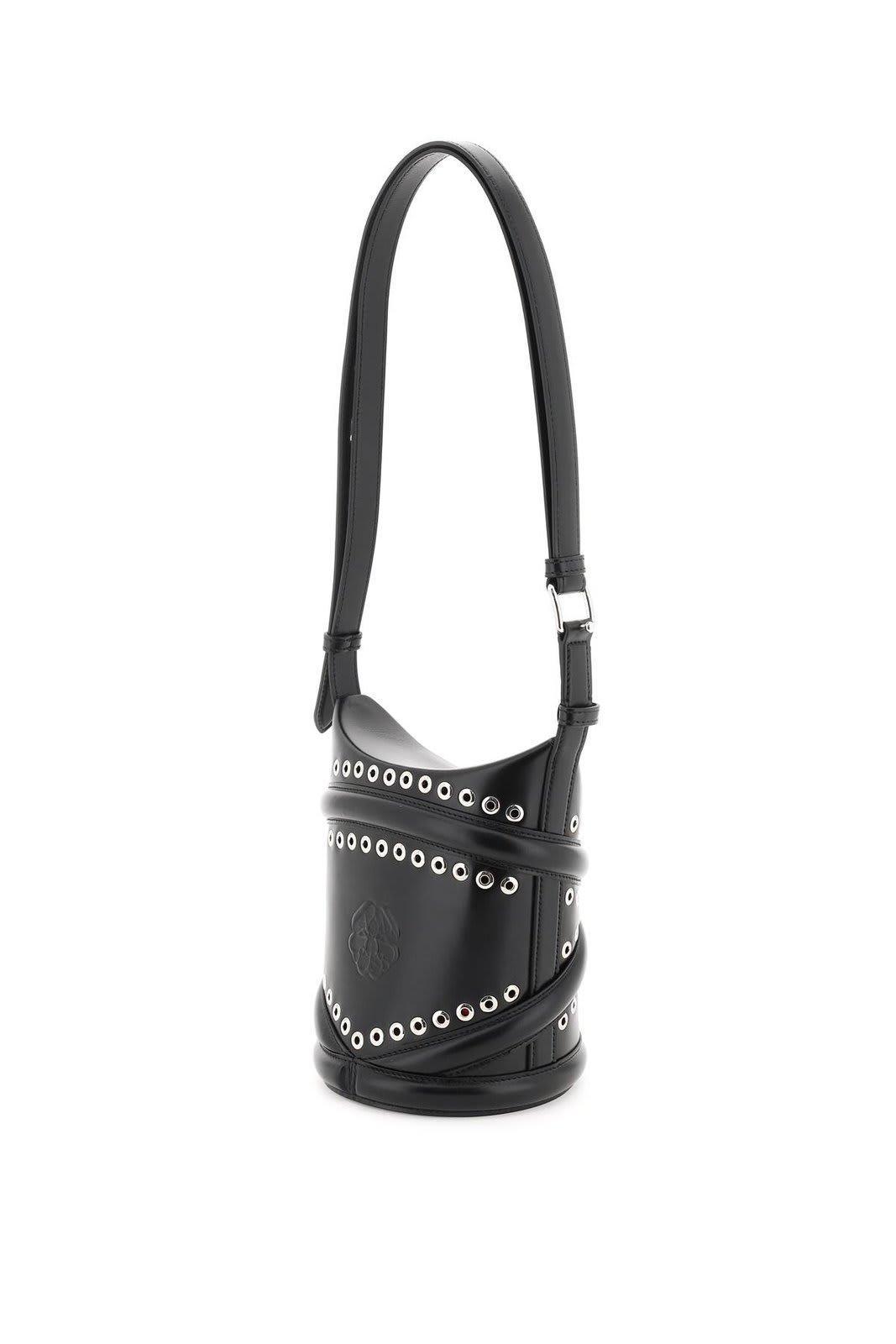 ALEXANDER MCQUEEN The Curve Small Bucket Bag In Black Product Image