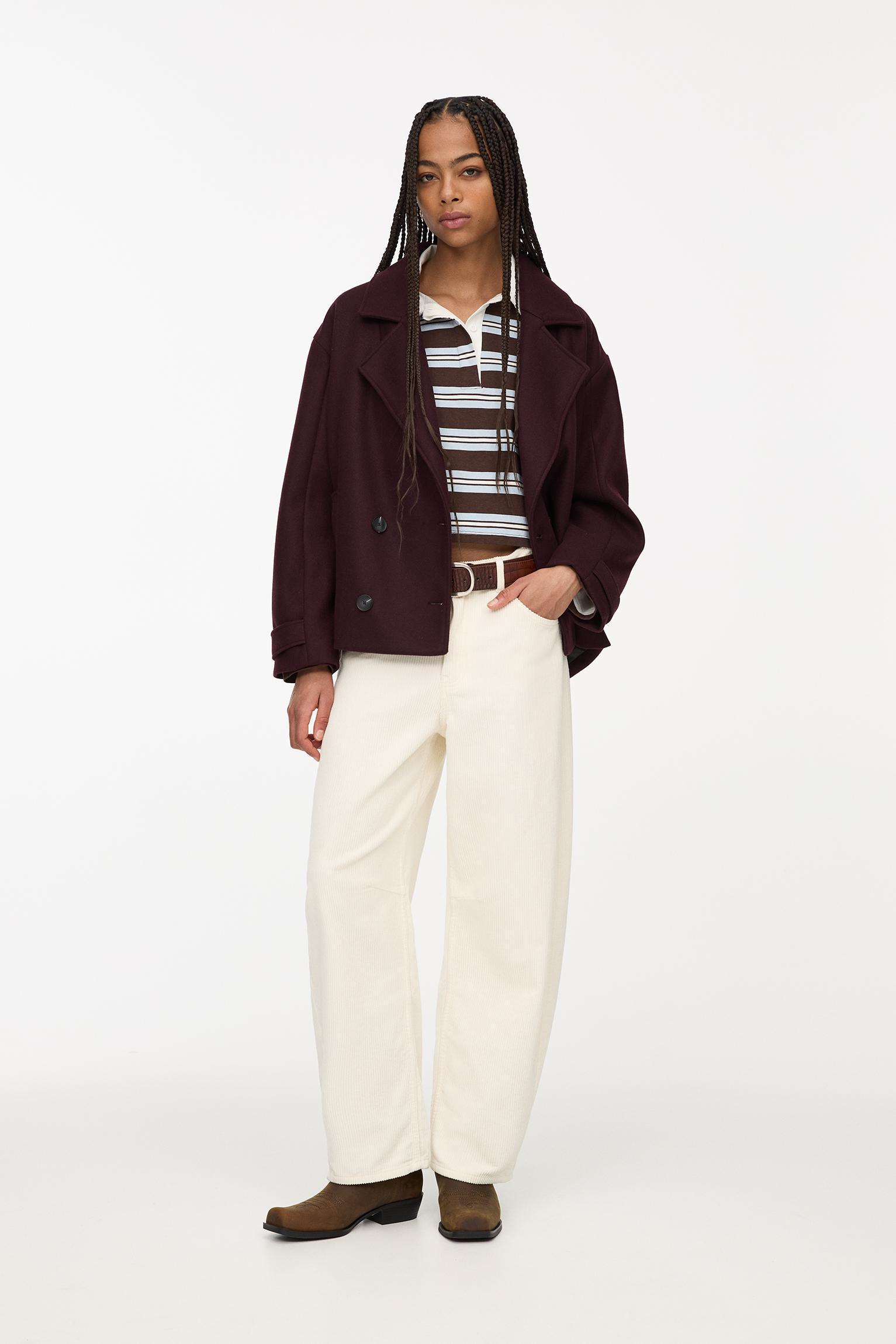 Short felt texture coat Product Image