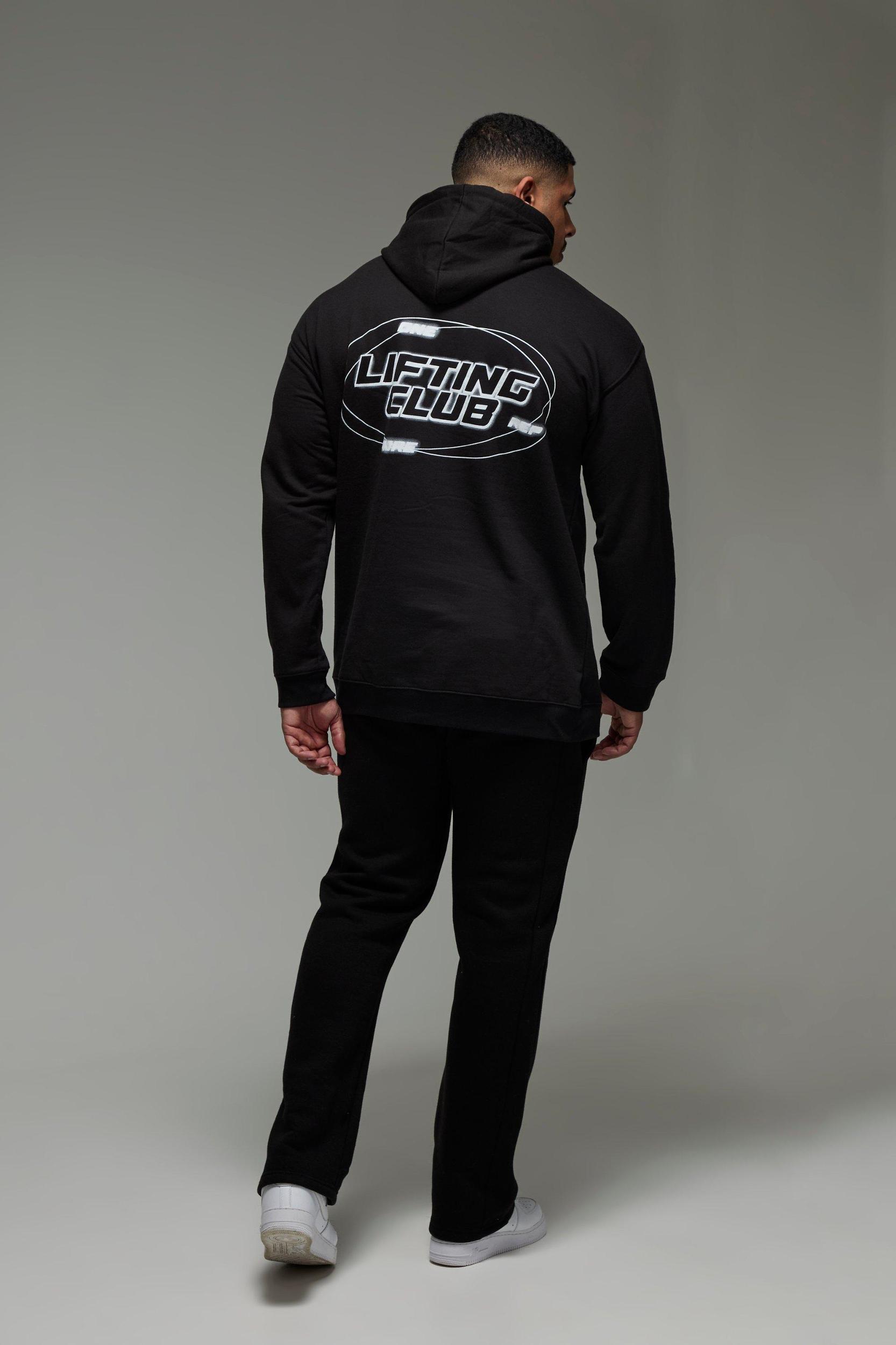 Man Active Blurred Oversized Hoodie | boohooMAN USA Product Image