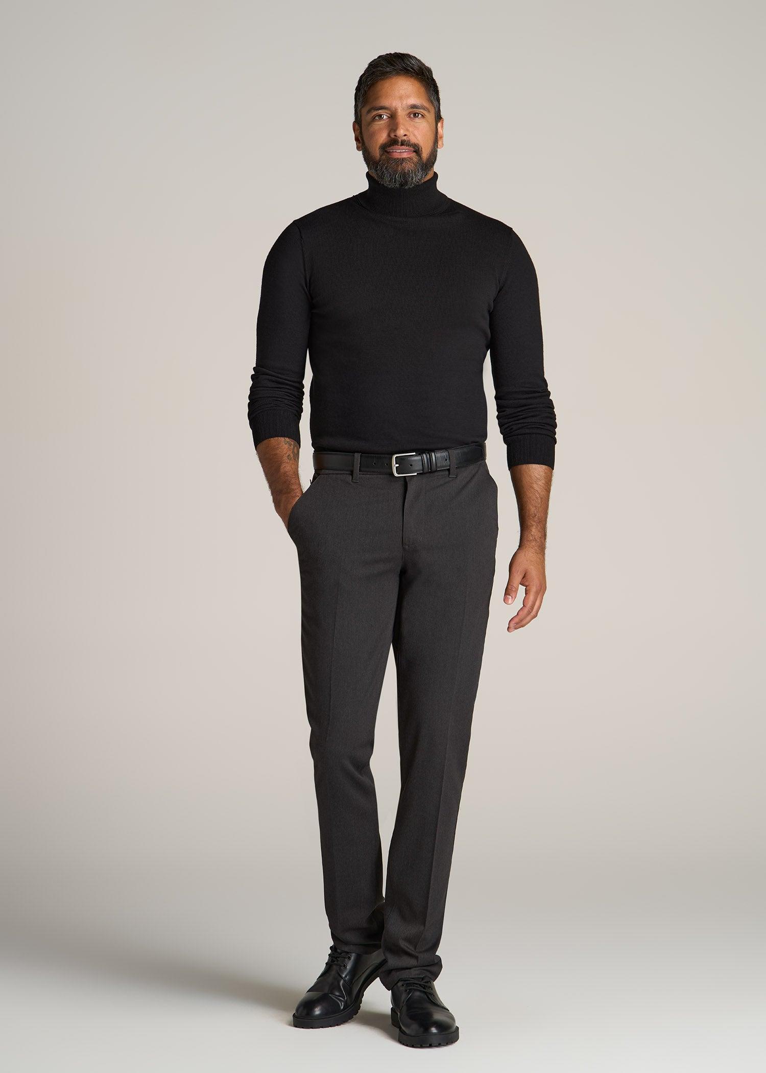 Men's Tall Turtleneck Sweater in Black Product Image