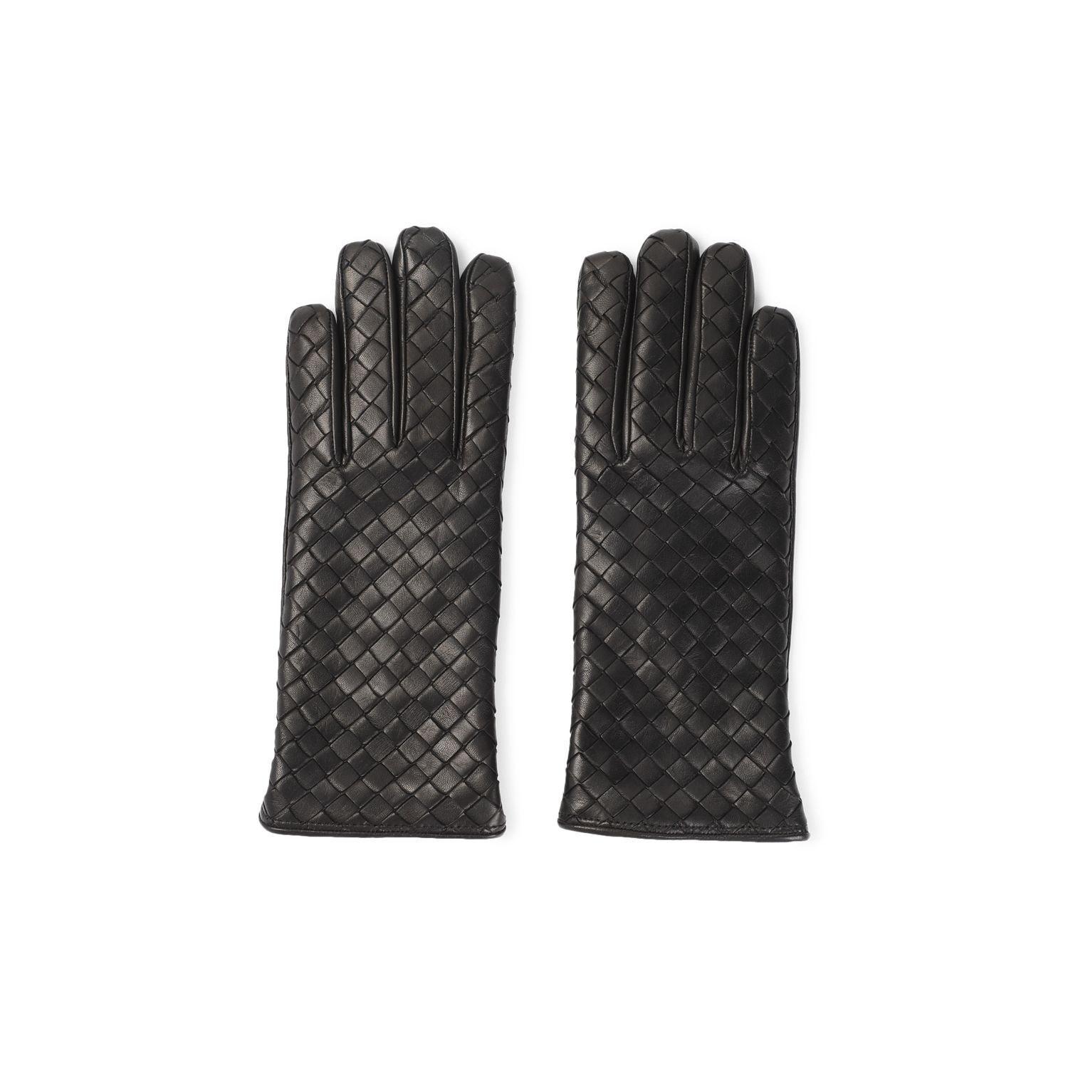 BOTTEGA VENETA Bottega  Veneta Intrecciato Leather Gloves In Brown Product Image