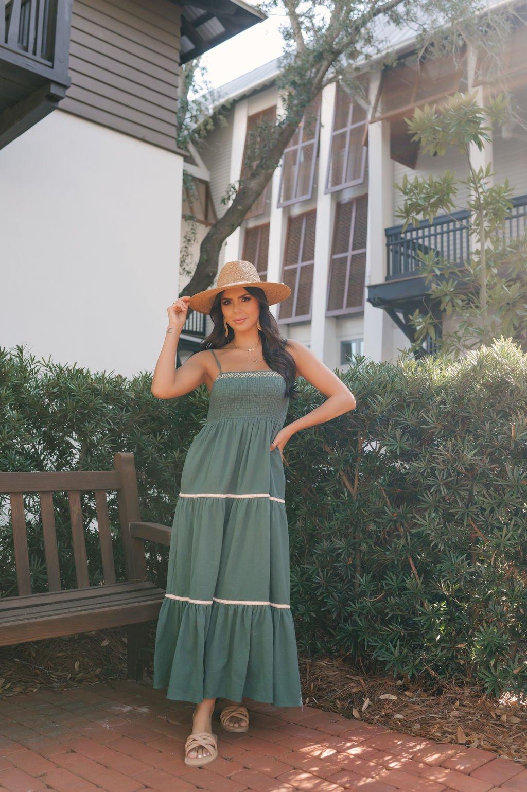 Teal Smocked Cami Maxi Dress Product Image