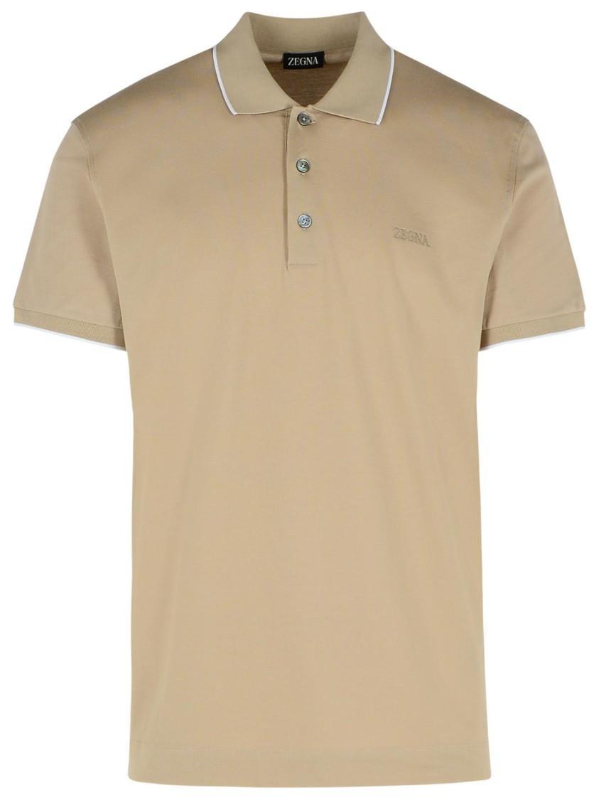 ZEGNA Logo Embroidered Short In Beige Product Image