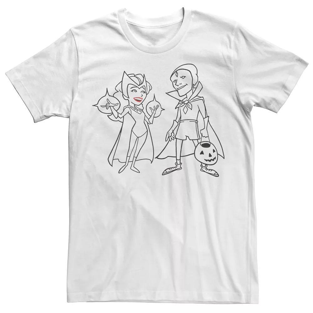 Big & Tall Marvel WandaVision Halloween Scarlet Witch & Vision Line Art Tee, Men's, Size: 4XL, White Product Image
