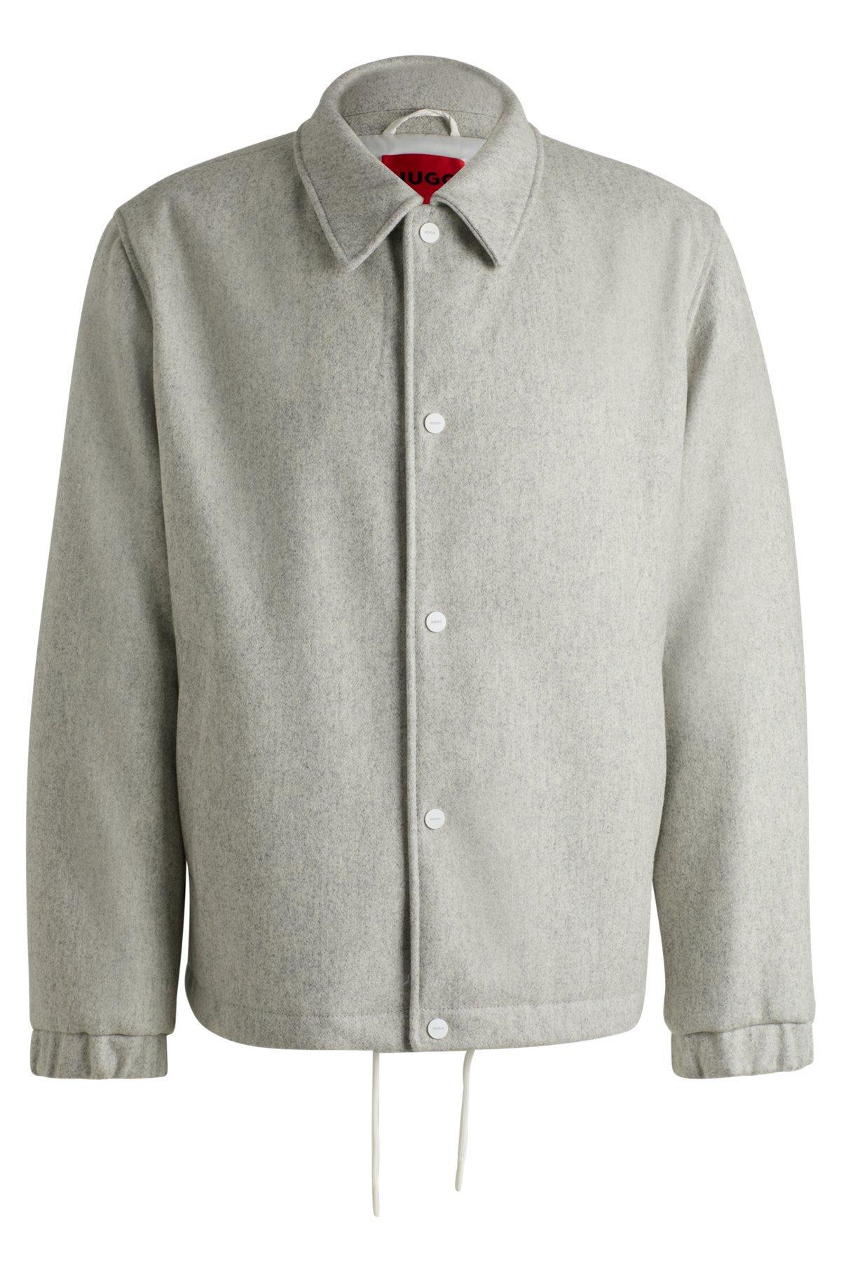 Regular-fit padded coach jacket in a wool blend Product Image