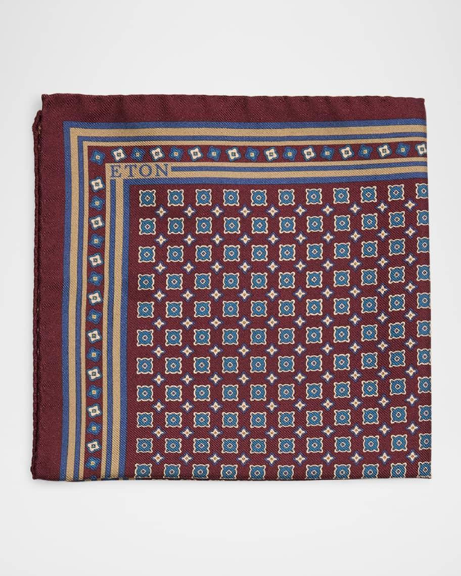 Men's Silk Twill Medallion Pocket Square Product Image