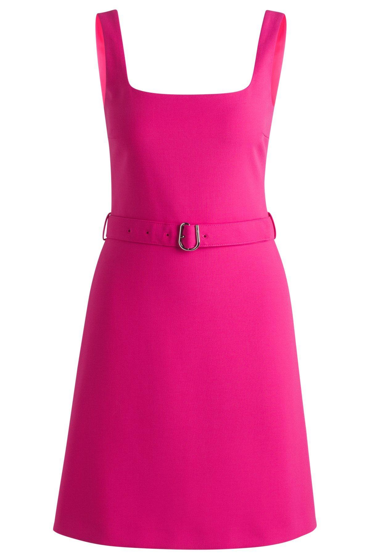 Belted dress with wide straps Product Image