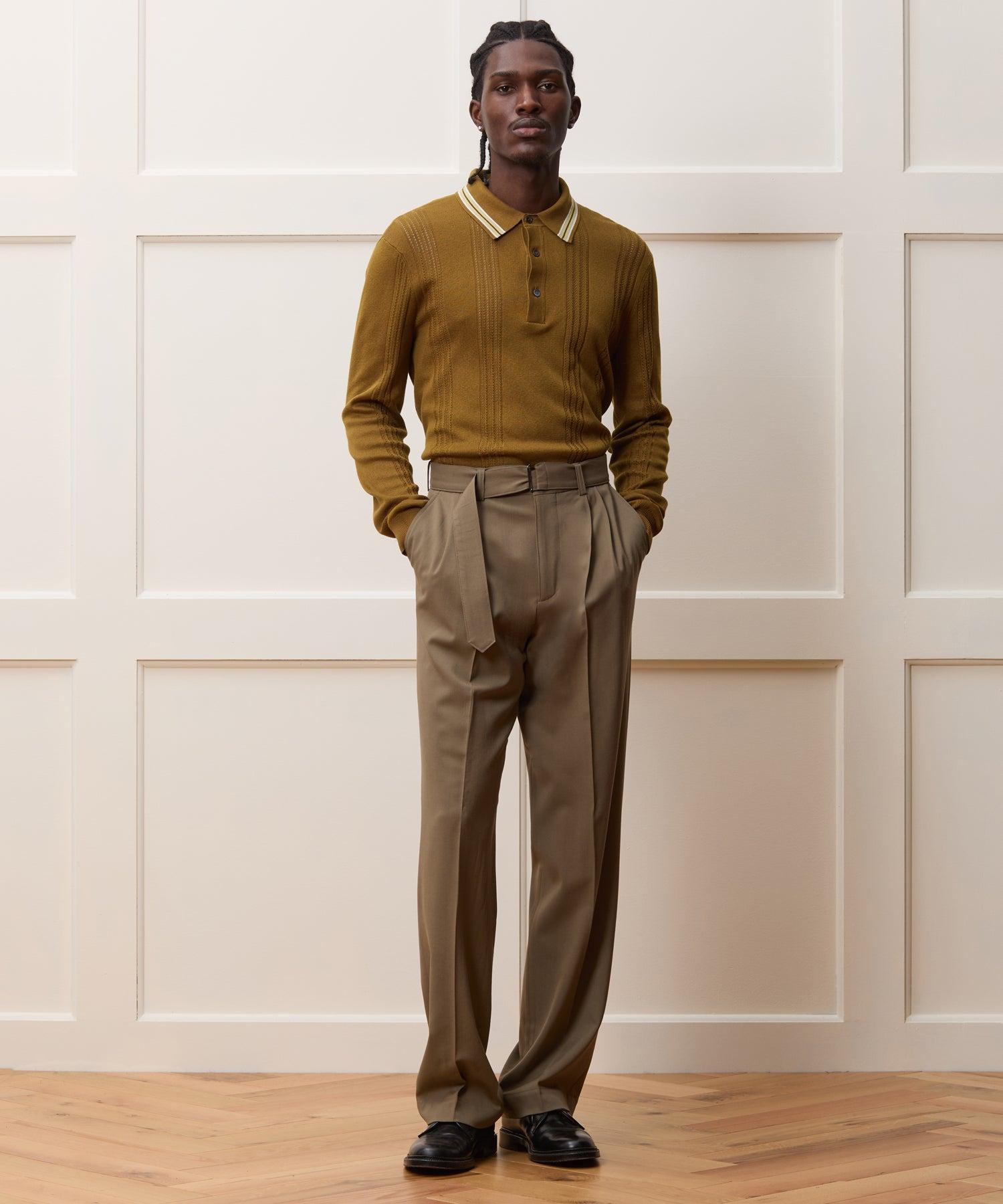 Silk-Cotton Tipped Sweater Polo Product Image