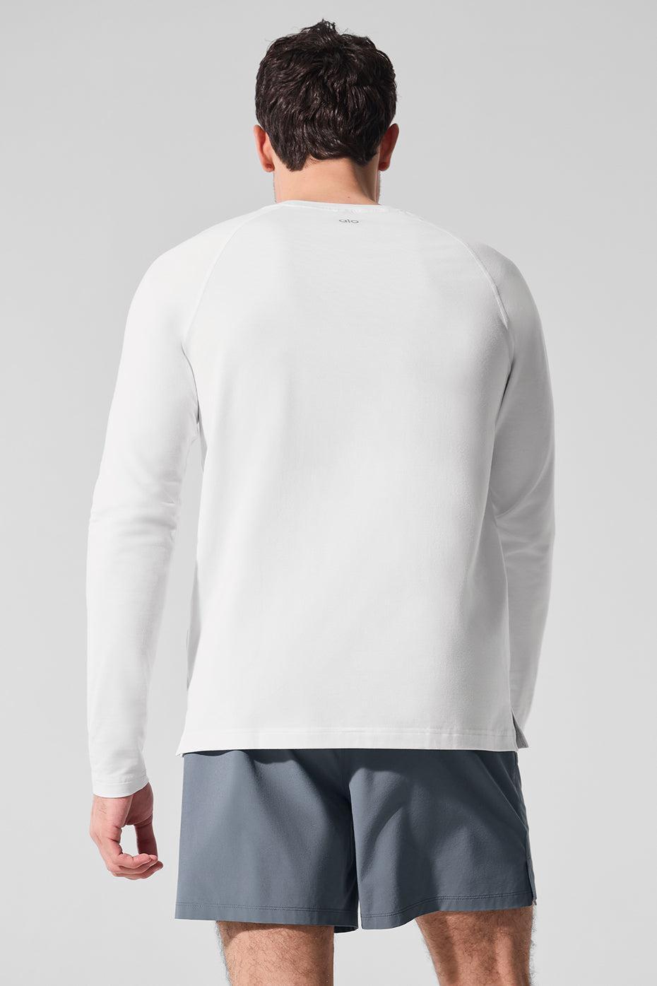 Alo Vapor Crewneck Long Sleeve - White Product Image