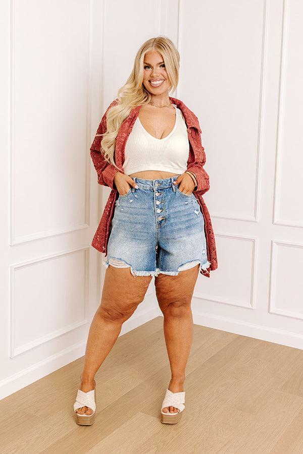 Judy Blue Maribel High Waist Distressed Shorts Curves Product Image