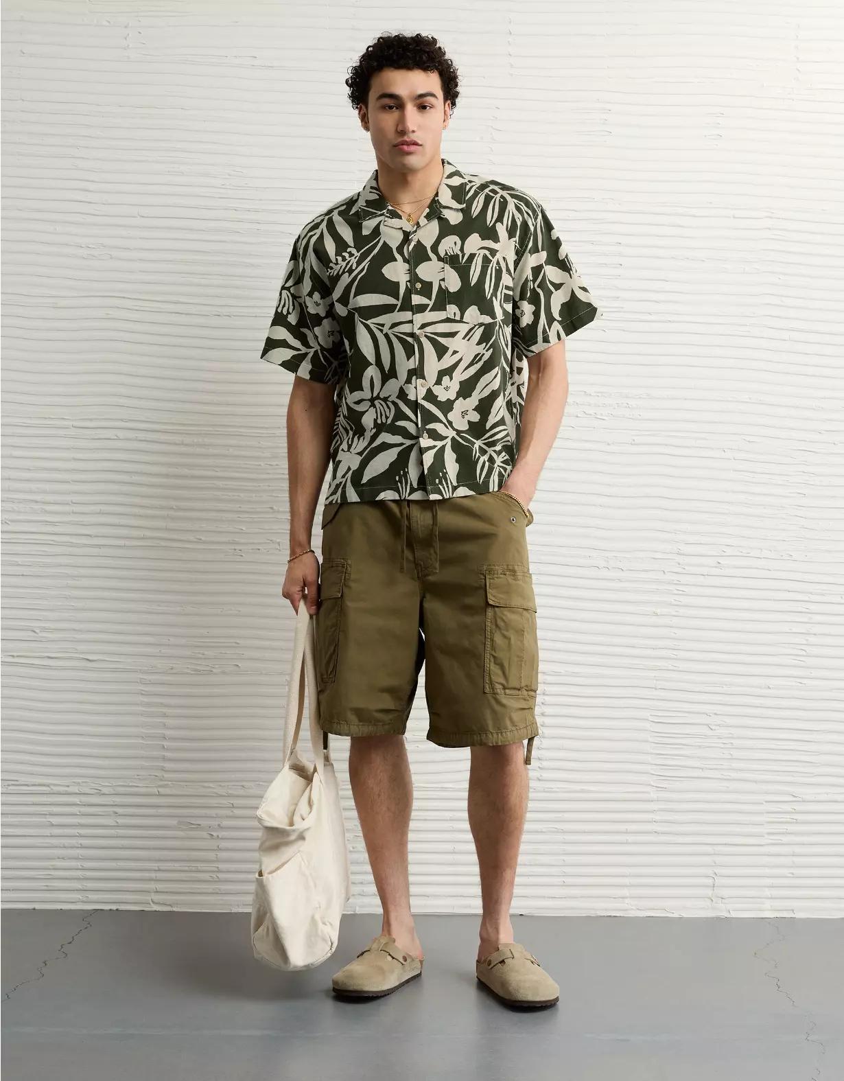 AE Poolside Floral Button-Up Shirt Product Image