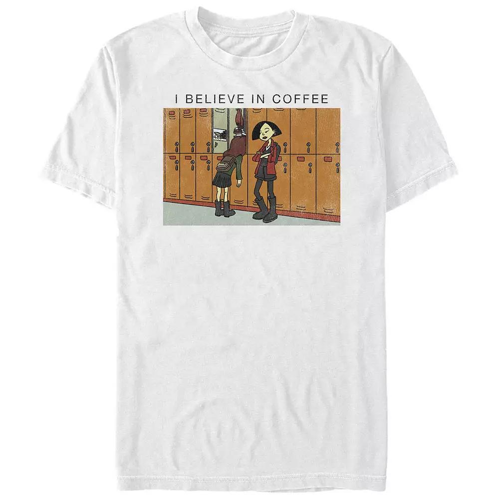 Big & Tall Daria I Believe In Coffee Graphic Tee, Men's, Size: 4XL Tall, White Product Image