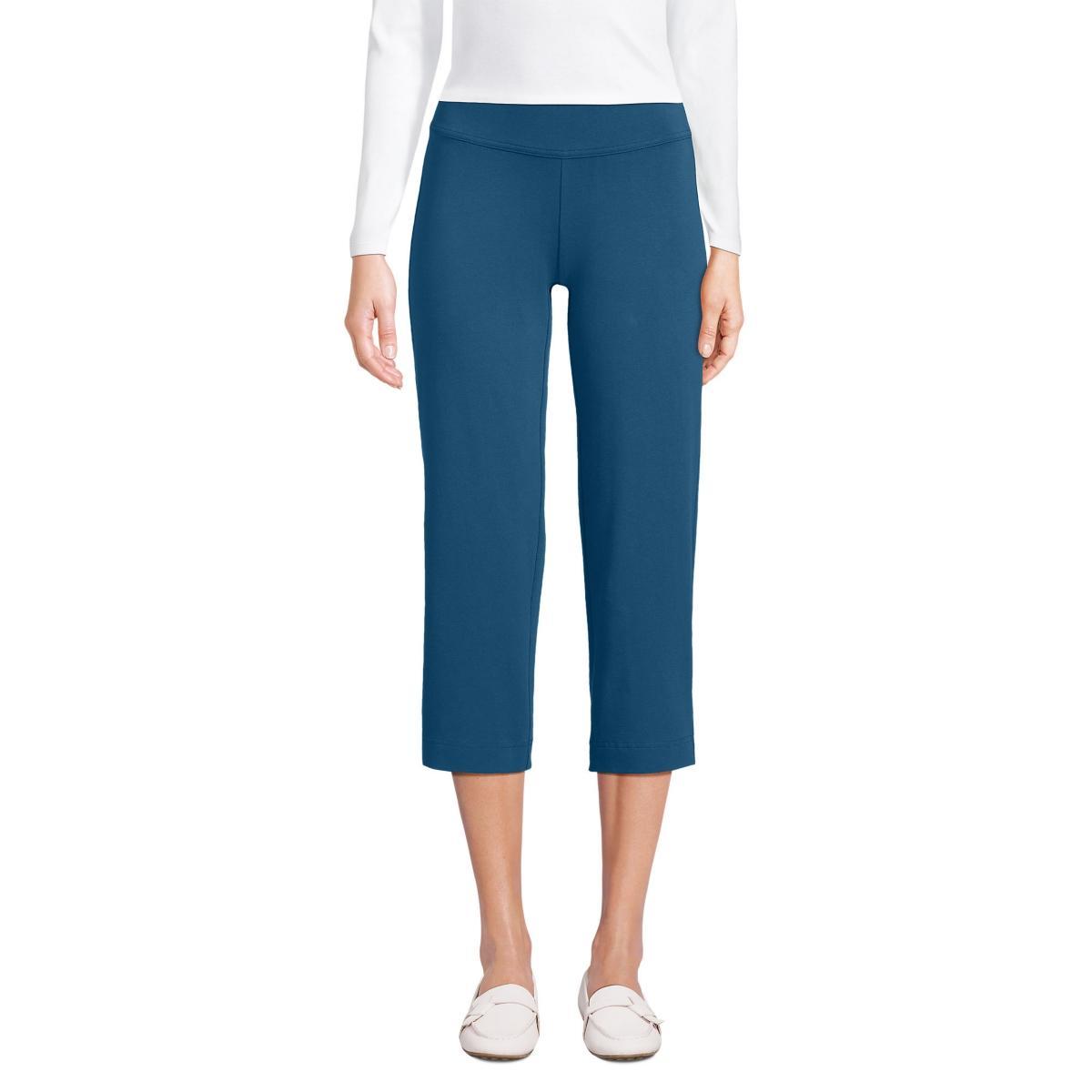 Petite Lands End Starfish Straight-Leg Pull-On Crop Pants, Womens Grey Heather Product Image