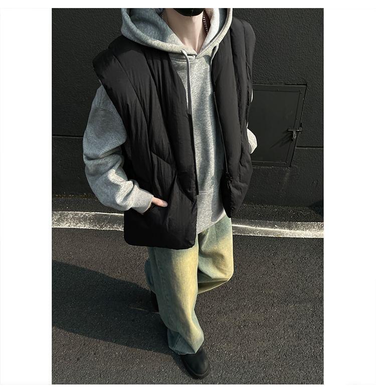 Plain Zip-Up Vest Product Image