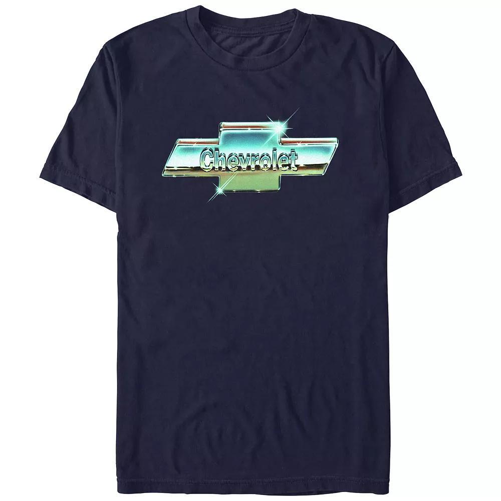 Men's Chevrolet Chrome Logo Graphic Tee, Size: Large, Blue Product Image