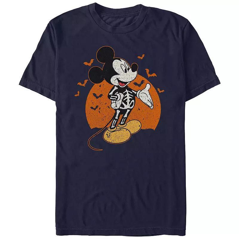 Disneys Mickey Mouse Skeleton Costume Mens Graphic Tee Blue Product Image