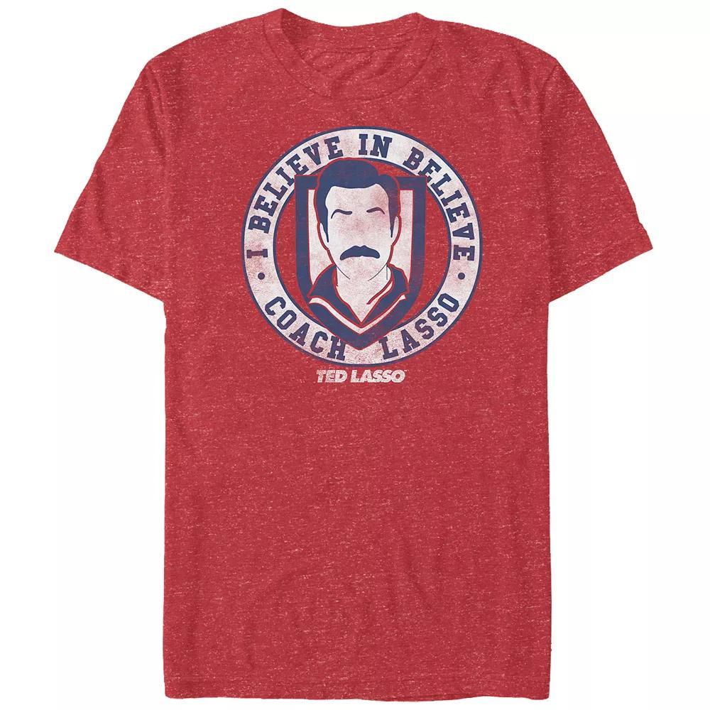 Big & Tall Ted Lasso I Believe In Believe Graphic Tee, Men's, Size: 5XL, Red Grey Product Image