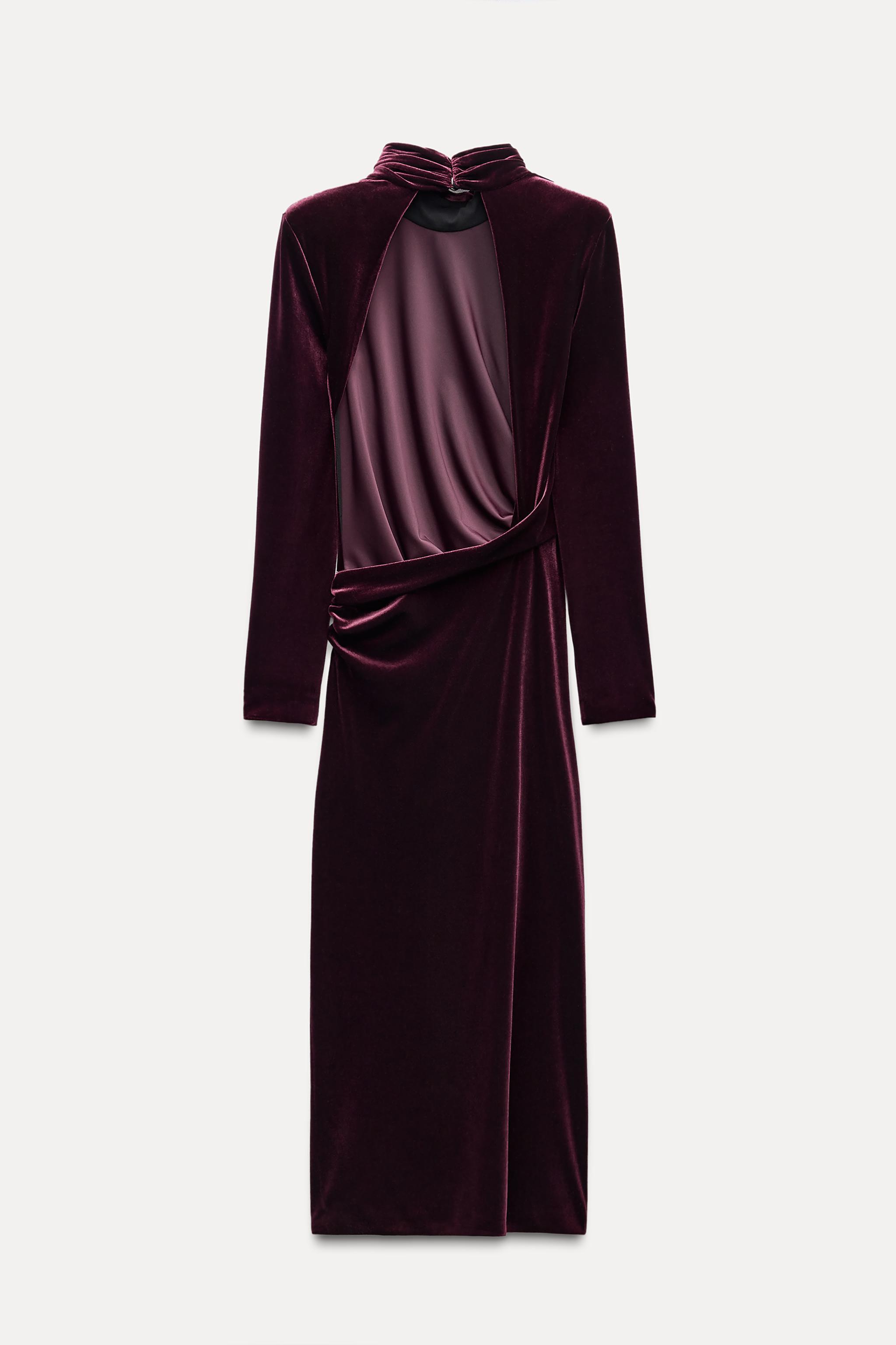 DRAPED VELVET DRESS ZW COLLECTION Product Image