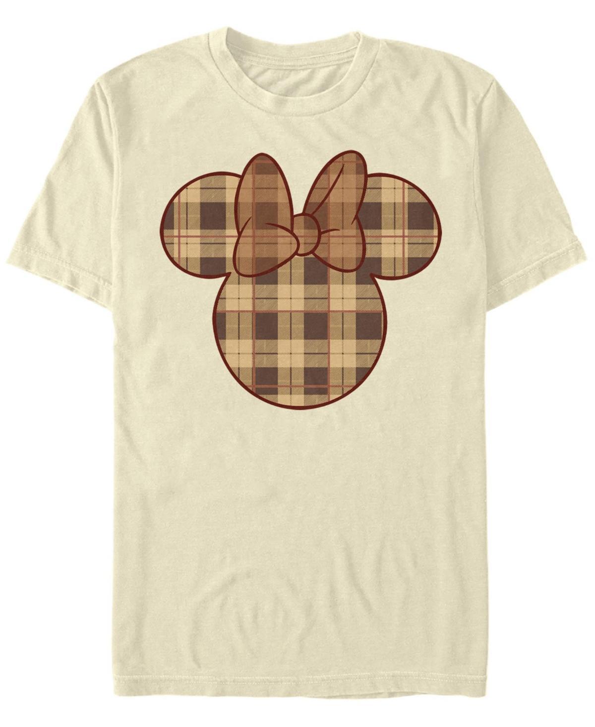 Disney's Mickey & Friends Minnie Fall Plaid Fill Men's Tee, Size: Medium, Natural Product Image