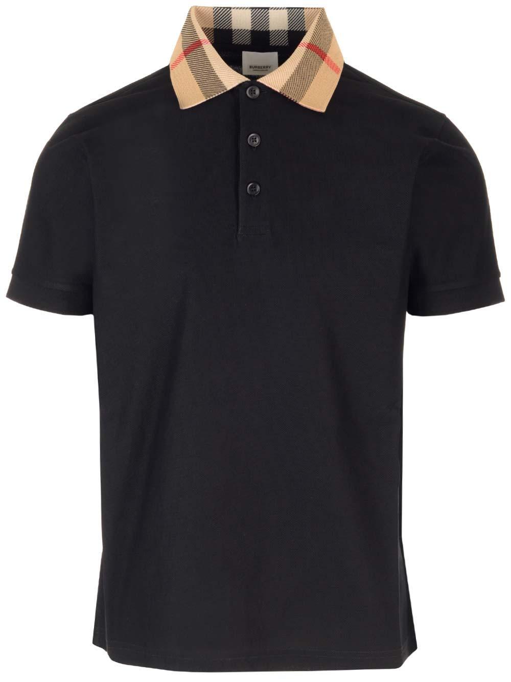 Black Cotton Polo Shirt In Black/neutrals Product Image