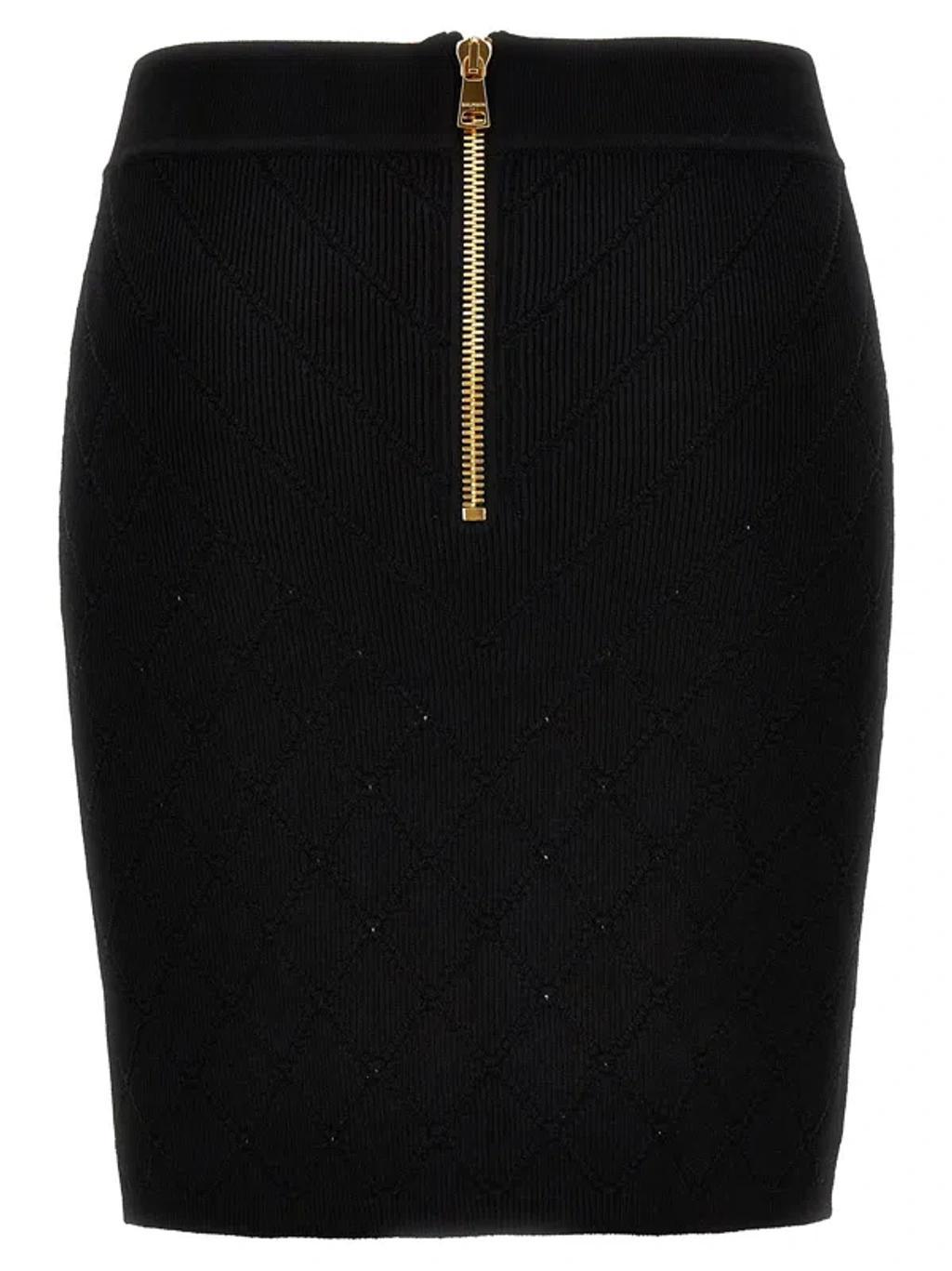 BALMAIN Knit Skirt In Black Product Image