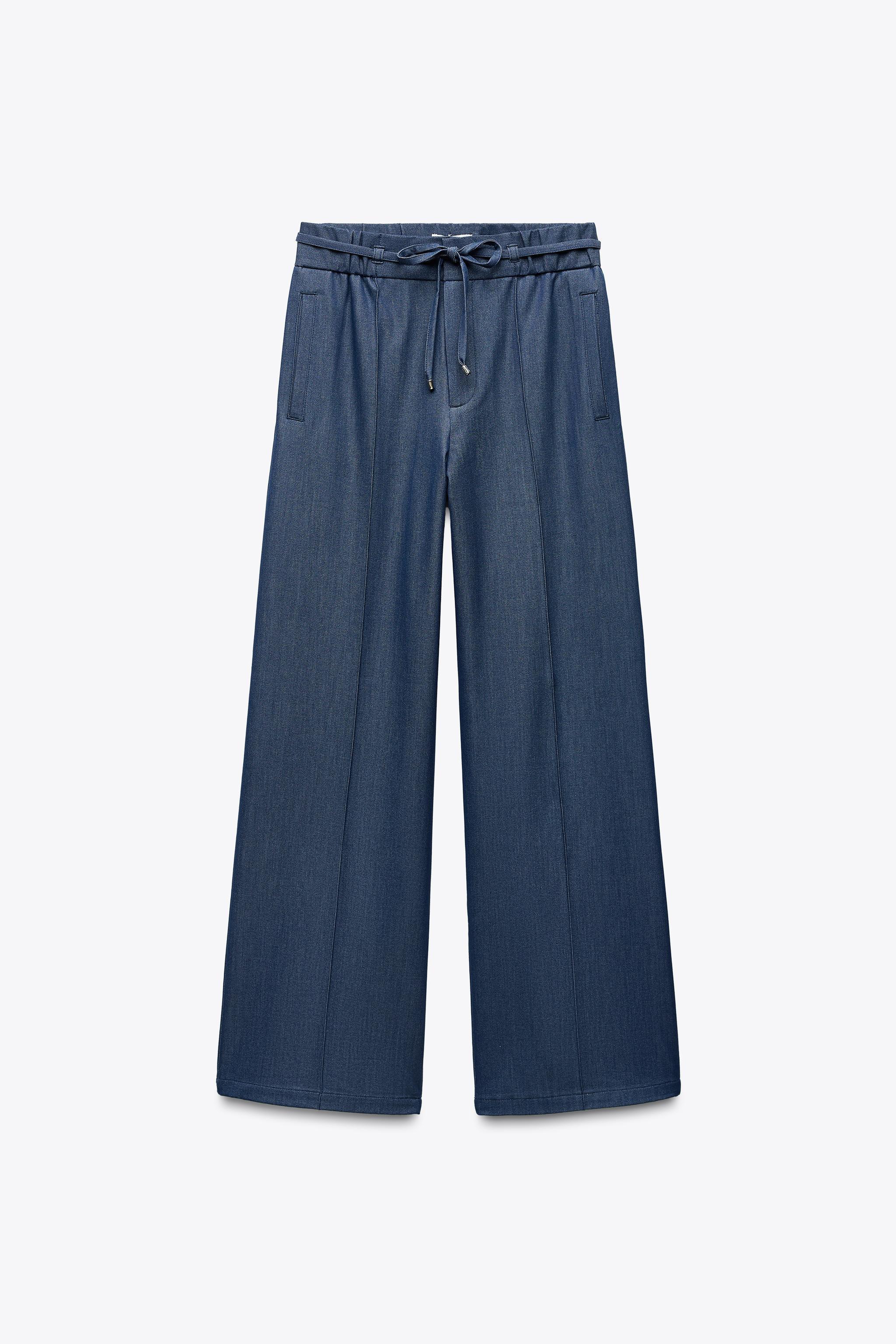 ELASTIC WAIST WIDE LEG PANTS Product Image