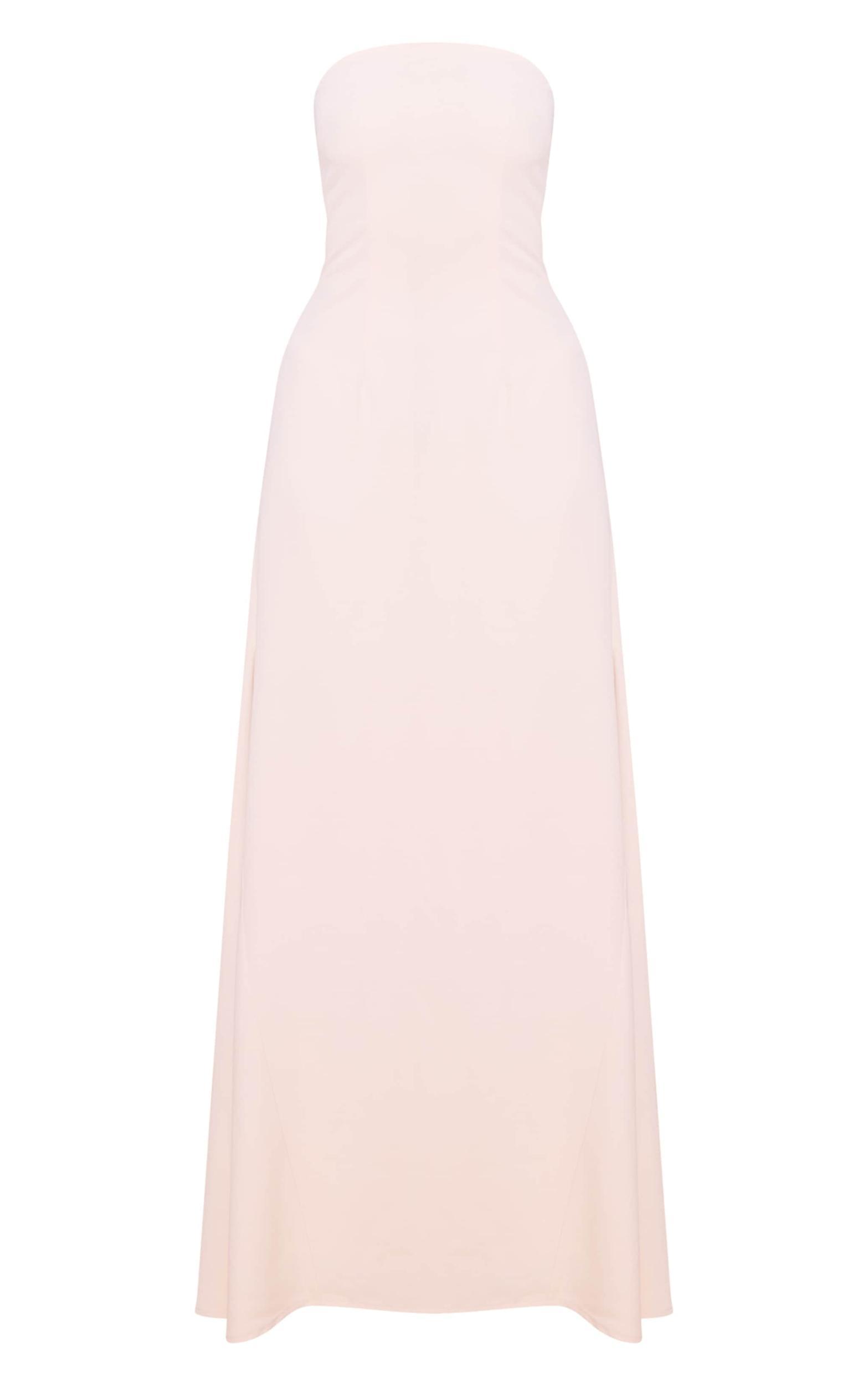 Cream Tailored Woven Bandeau Maxi Dress Product Image