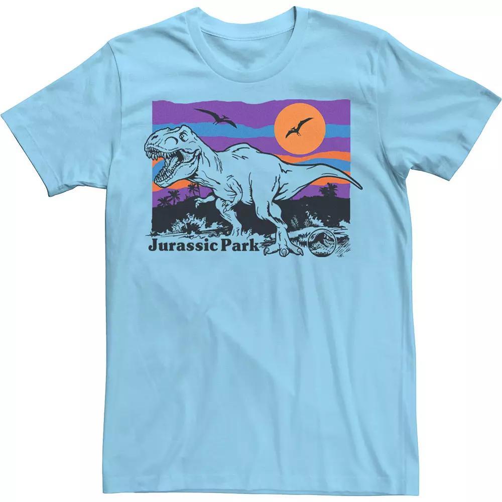 Men's Jurassic Park Adventure Island Vintage Poster Tee, Size: Medium, Light Blue Product Image