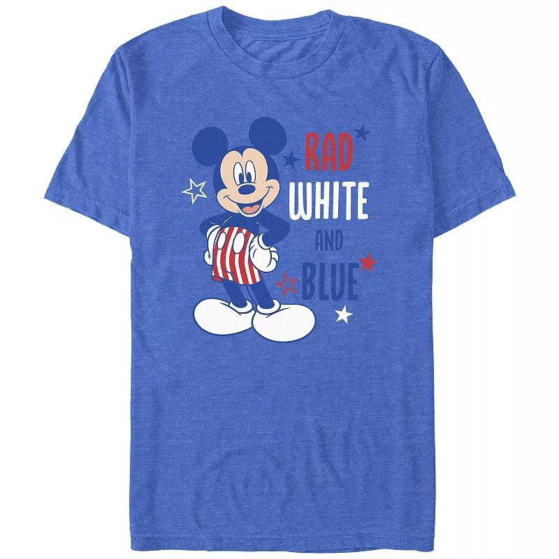 Disney's Mickey Mouse Men's Rad White And Blue Graphic Tee,  Product Image