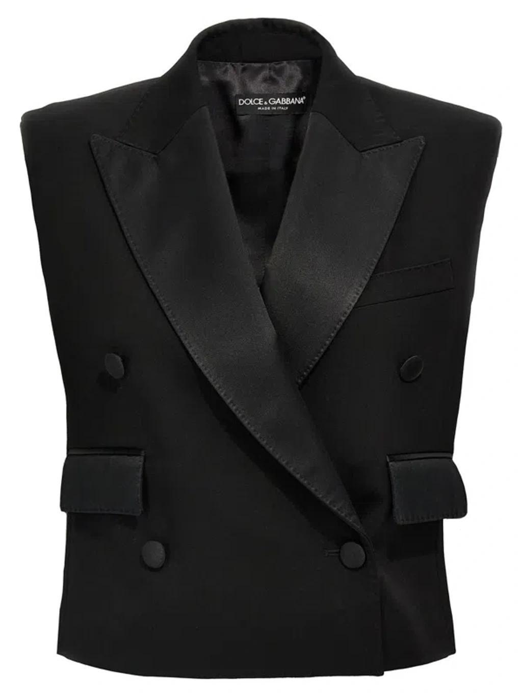 DOLCE & GABBANA Tuxedo Gilet In Black Product Image